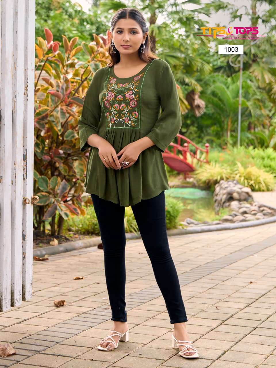 SANA VOL-5 BY TIPS & TOPS IN RAYON WRINKLE WITH HEAVY EMBROIDERY WORK 