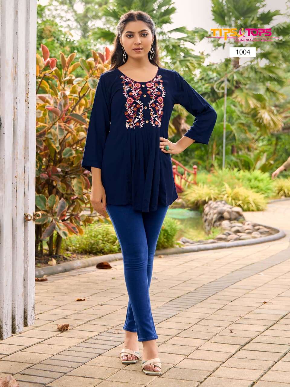 SANA VOL-5 BY TIPS & TOPS IN RAYON WRINKLE WITH HEAVY EMBROIDERY WORK 