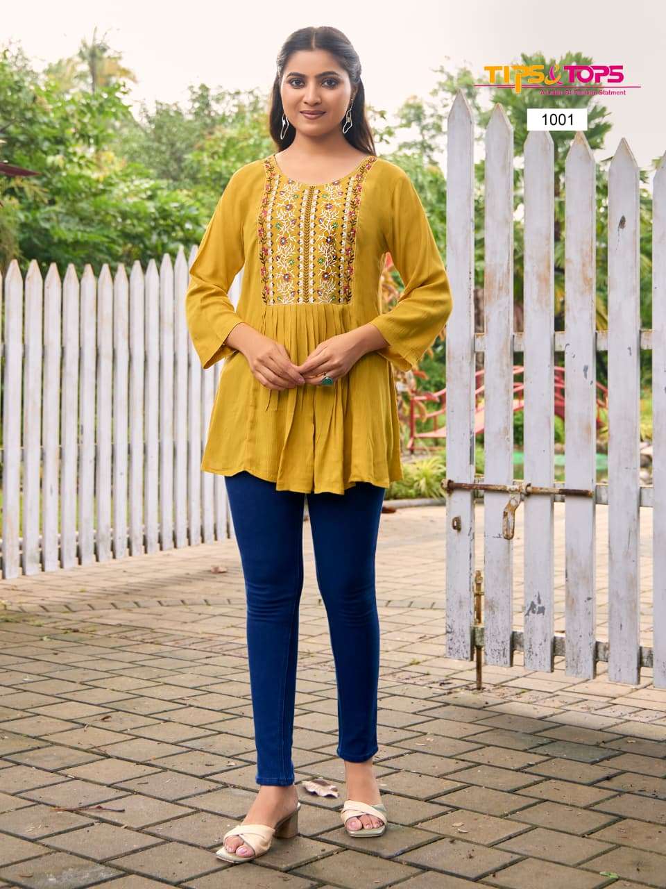 SANA VOL-5 BY TIPS & TOPS IN RAYON WRINKLE WITH HEAVY EMBROIDERY WORK 