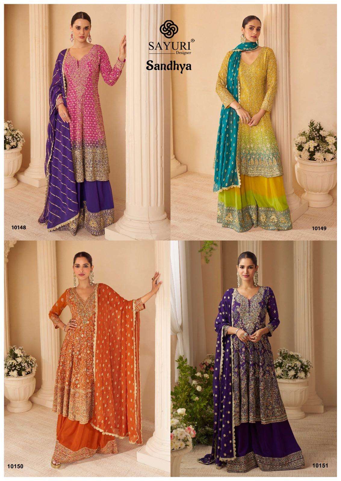 SANDHYA BY SAYURI DESIGNER IN PREMIUM REAL GEROGETTE WITH FULL HEAVY LOOK EMBROIDERED WORK 
