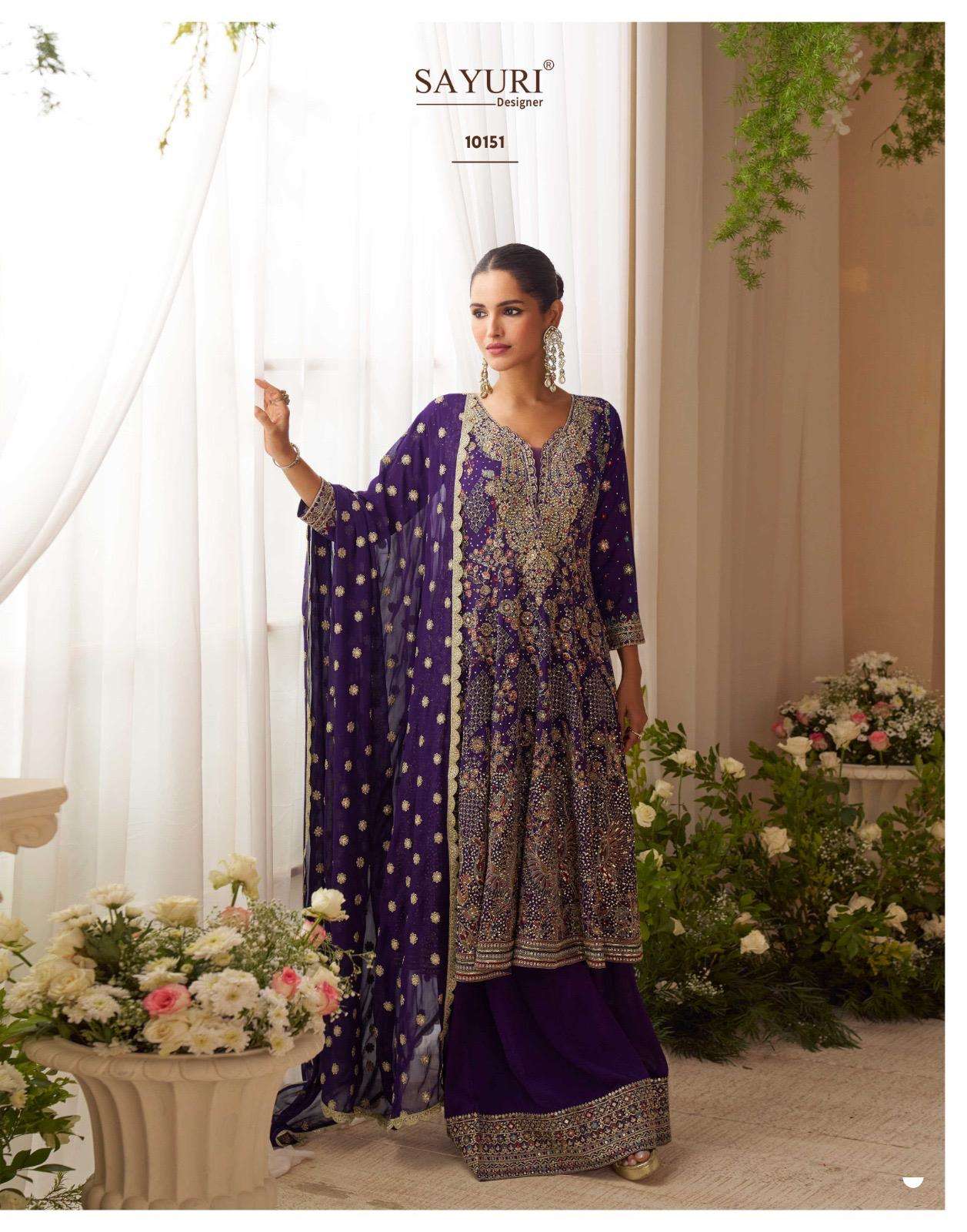 SANDHYA BY SAYURI DESIGNER IN PREMIUM REAL GEROGETTE WITH FULL HEAVY LOOK EMBROIDERED WORK 