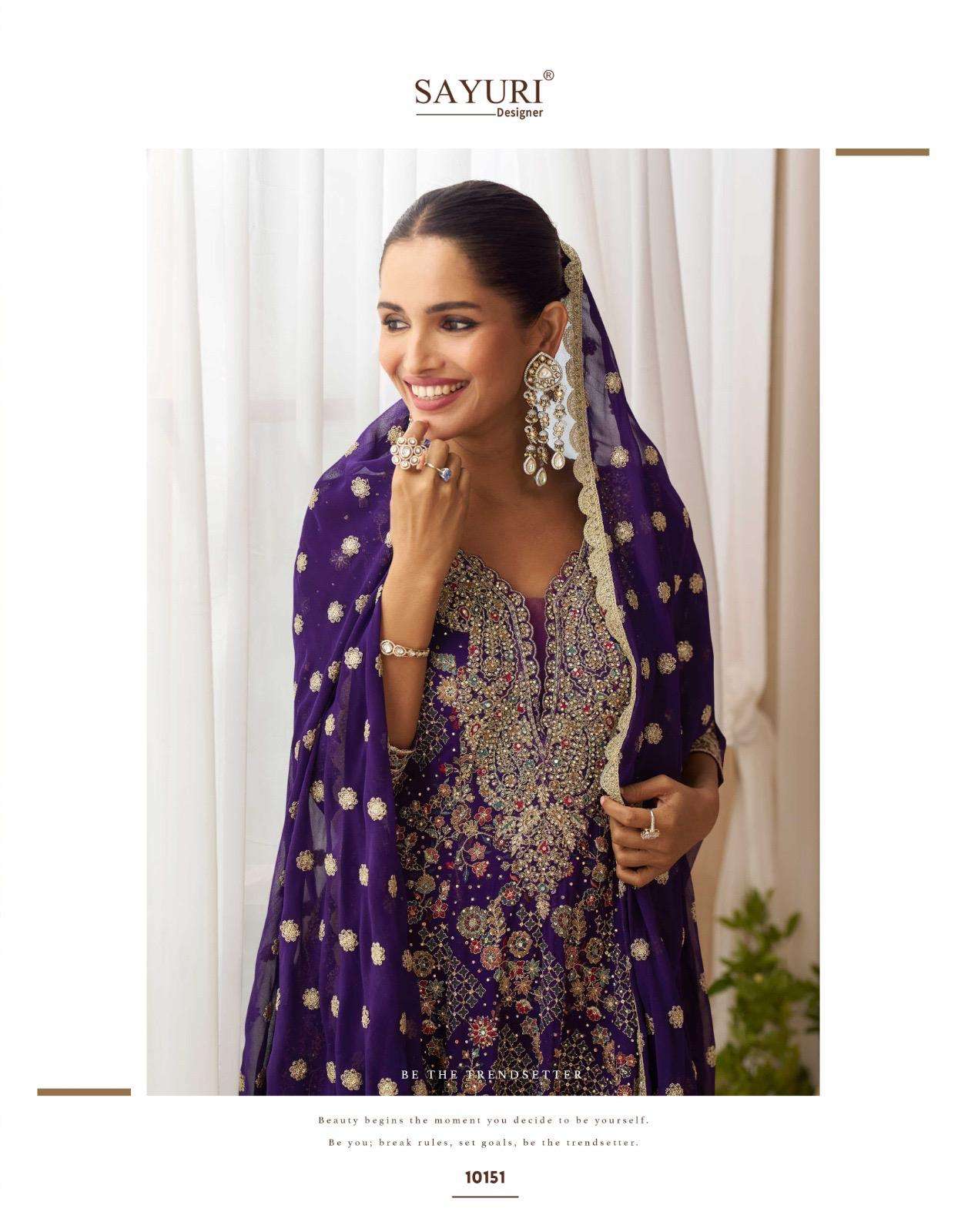 SANDHYA BY SAYURI DESIGNER IN PREMIUM REAL GEROGETTE WITH FULL HEAVY LOOK EMBROIDERED WORK 