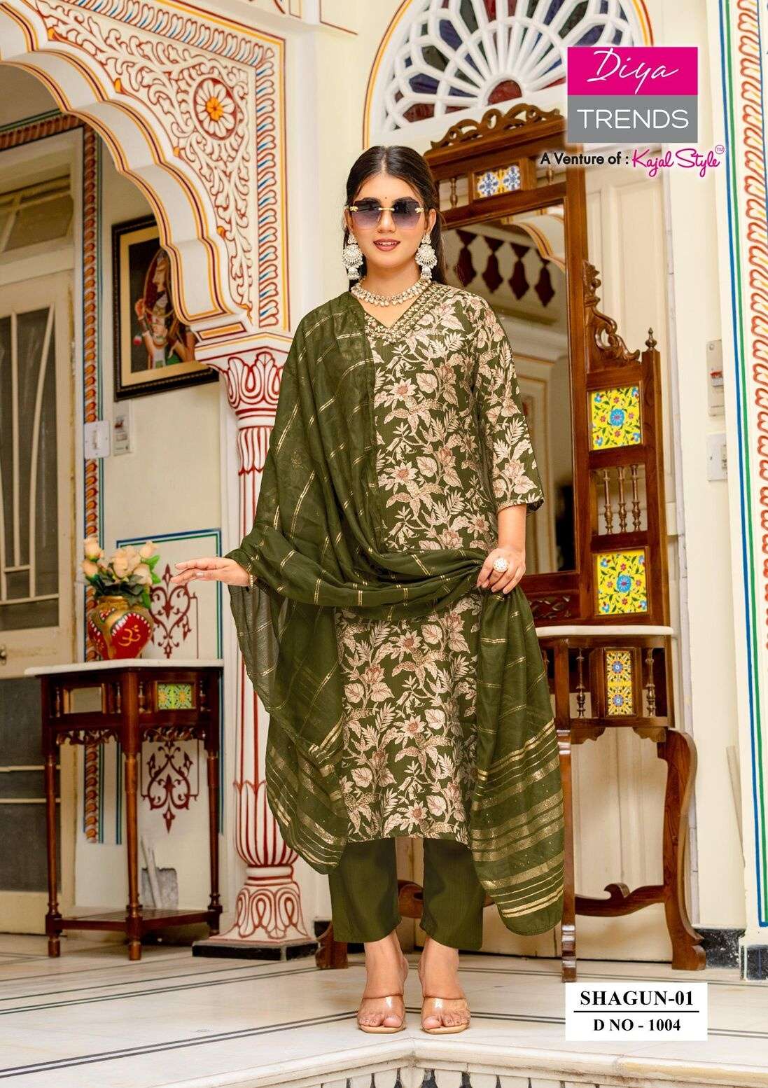 SHAGUN VOL-1 BY DIYA TRENDZ IN VATICAN PRINT STRAIGHT KURTI WITH PANT & DUPATTA 