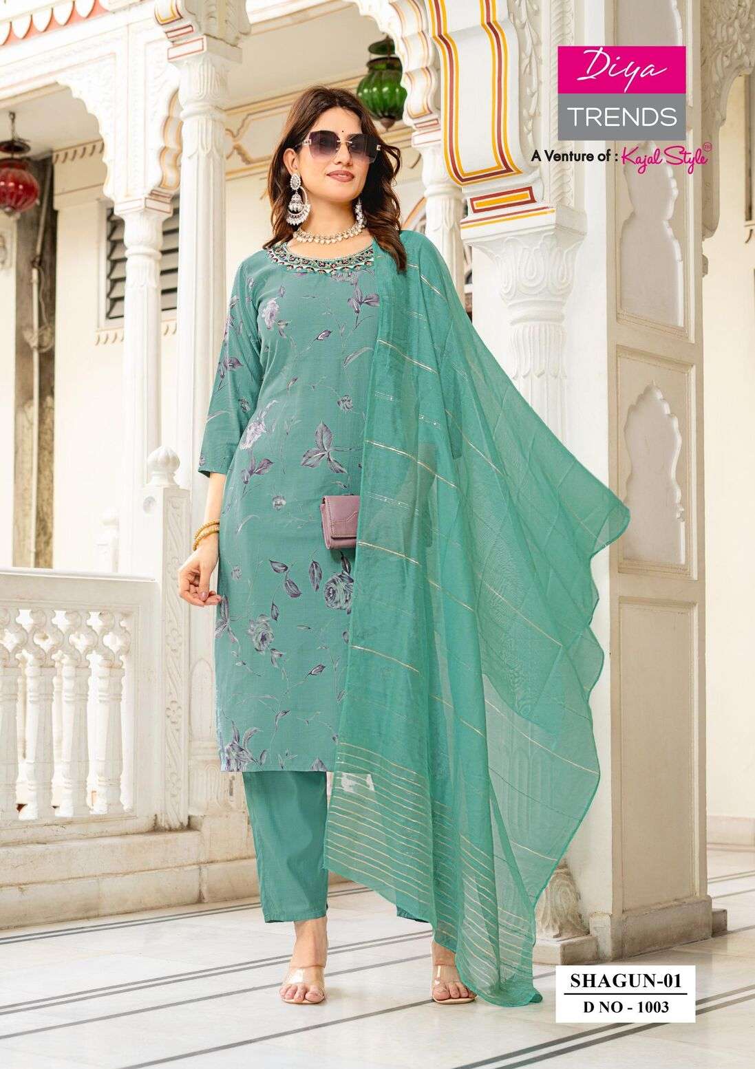 SHAGUN VOL-1 BY DIYA TRENDZ IN VATICAN PRINT STRAIGHT KURTI WITH PANT & DUPATTA 