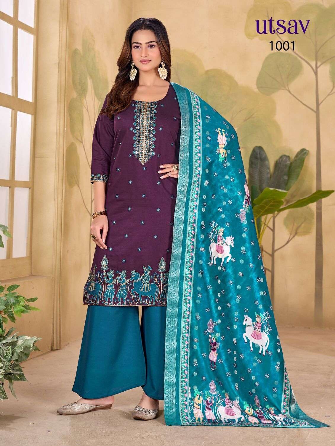 UTSAV BY TEXOFAB IN GADHWAL SILK WITH HEAVY EMBROIDERY & SEQUENCE WORK