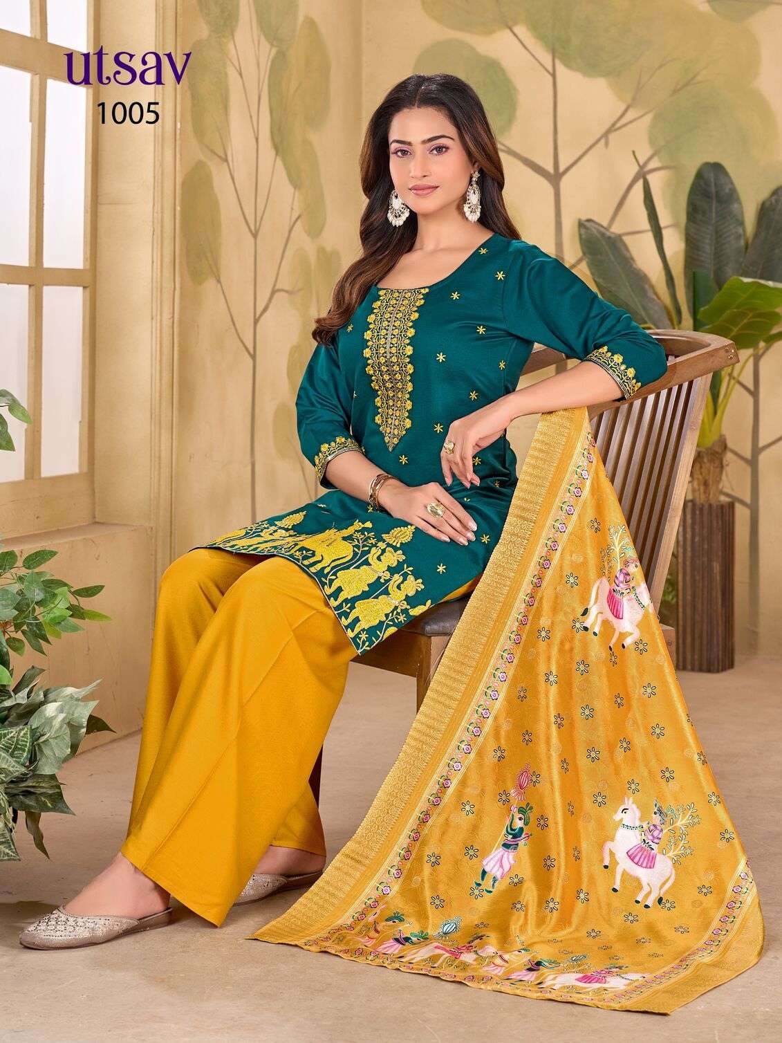 UTSAV BY TEXOFAB IN GADHWAL SILK WITH HEAVY EMBROIDERY & SEQUENCE WORK