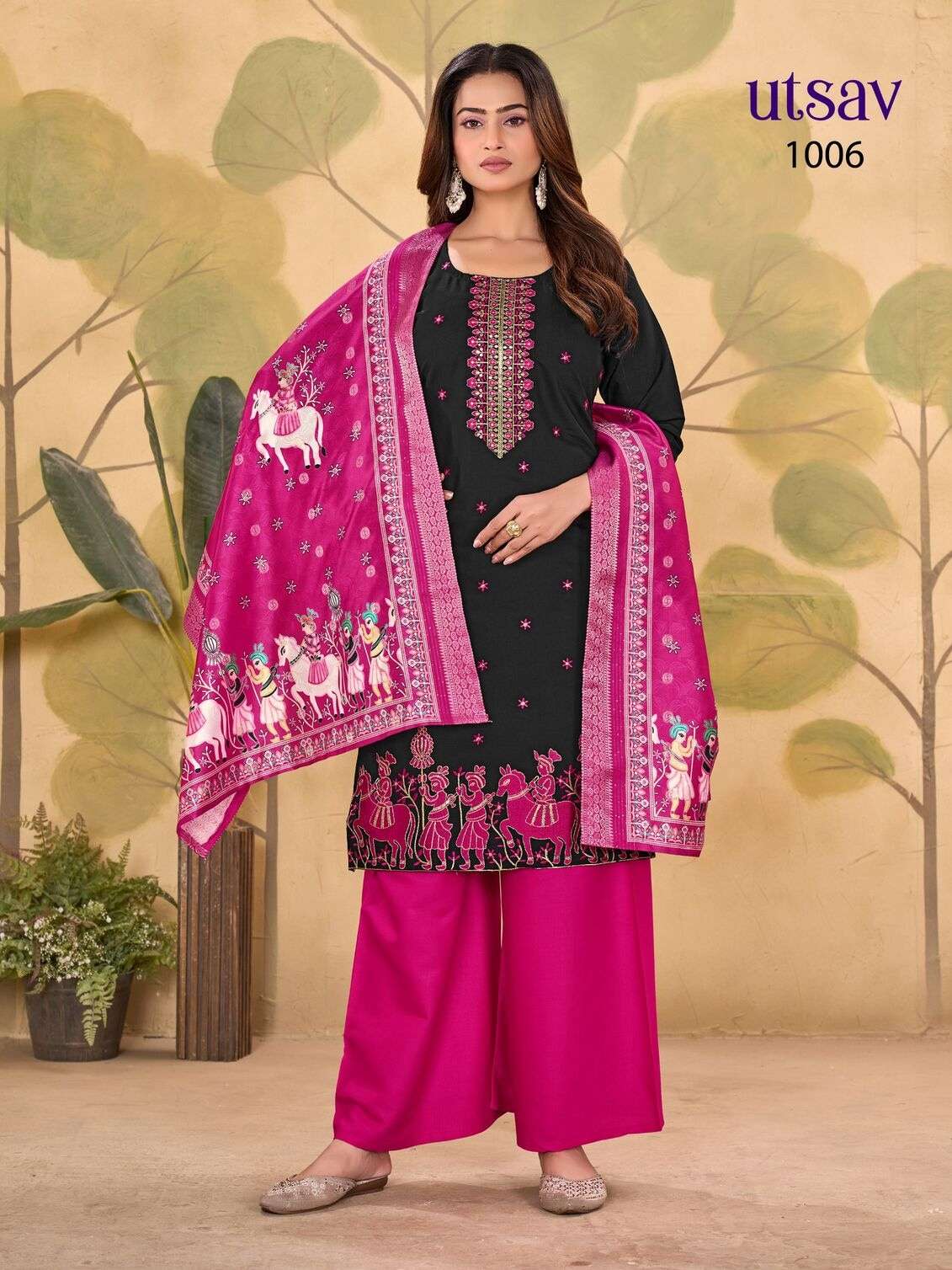UTSAV BY TEXOFAB IN GADHWAL SILK WITH HEAVY EMBROIDERY & SEQUENCE WORK