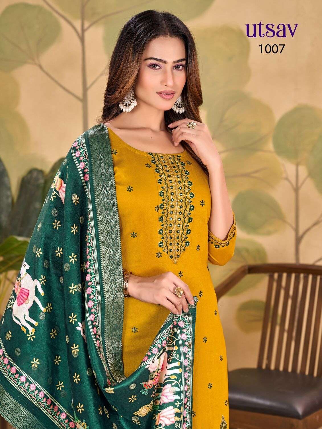 UTSAV BY TEXOFAB IN GADHWAL SILK WITH HEAVY EMBROIDERY & SEQUENCE WORK