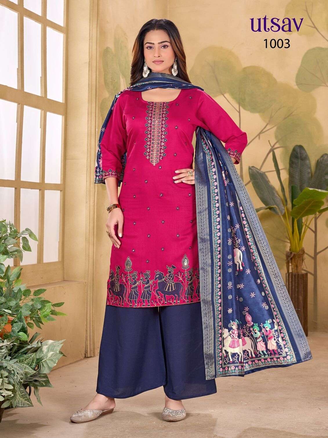 UTSAV BY TEXOFAB IN GADHWAL SILK WITH HEAVY EMBROIDERY & SEQUENCE WORK