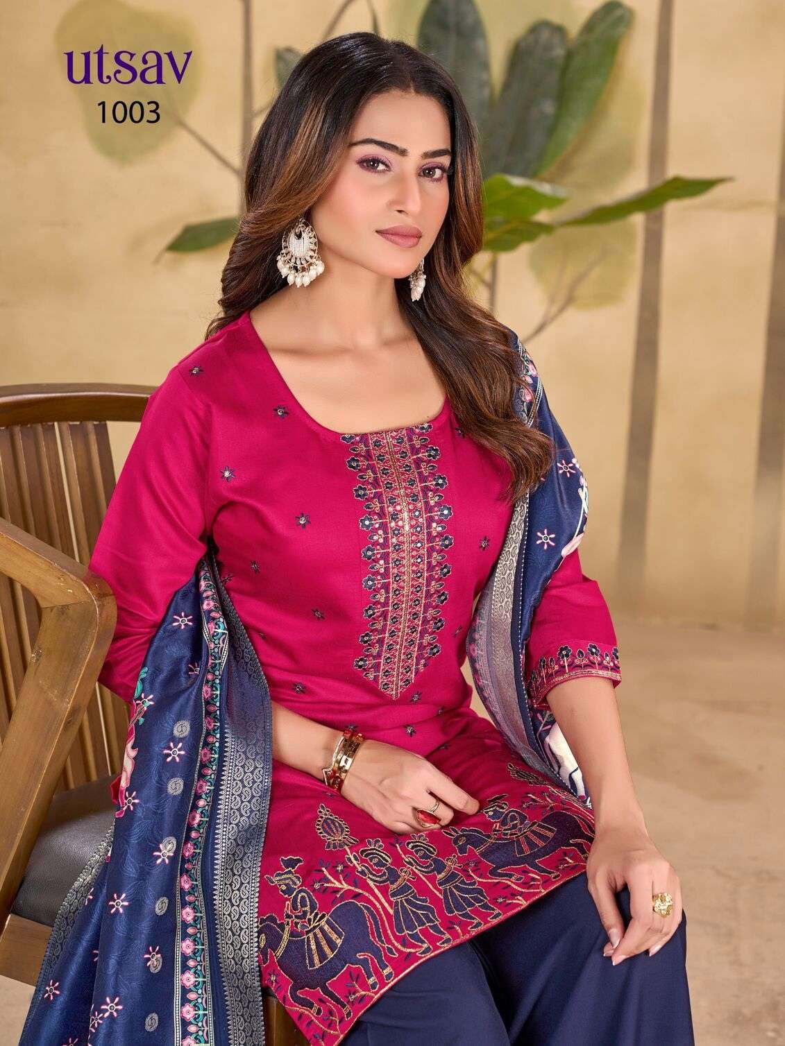 UTSAV BY TEXOFAB IN GADHWAL SILK WITH HEAVY EMBROIDERY & SEQUENCE WORK