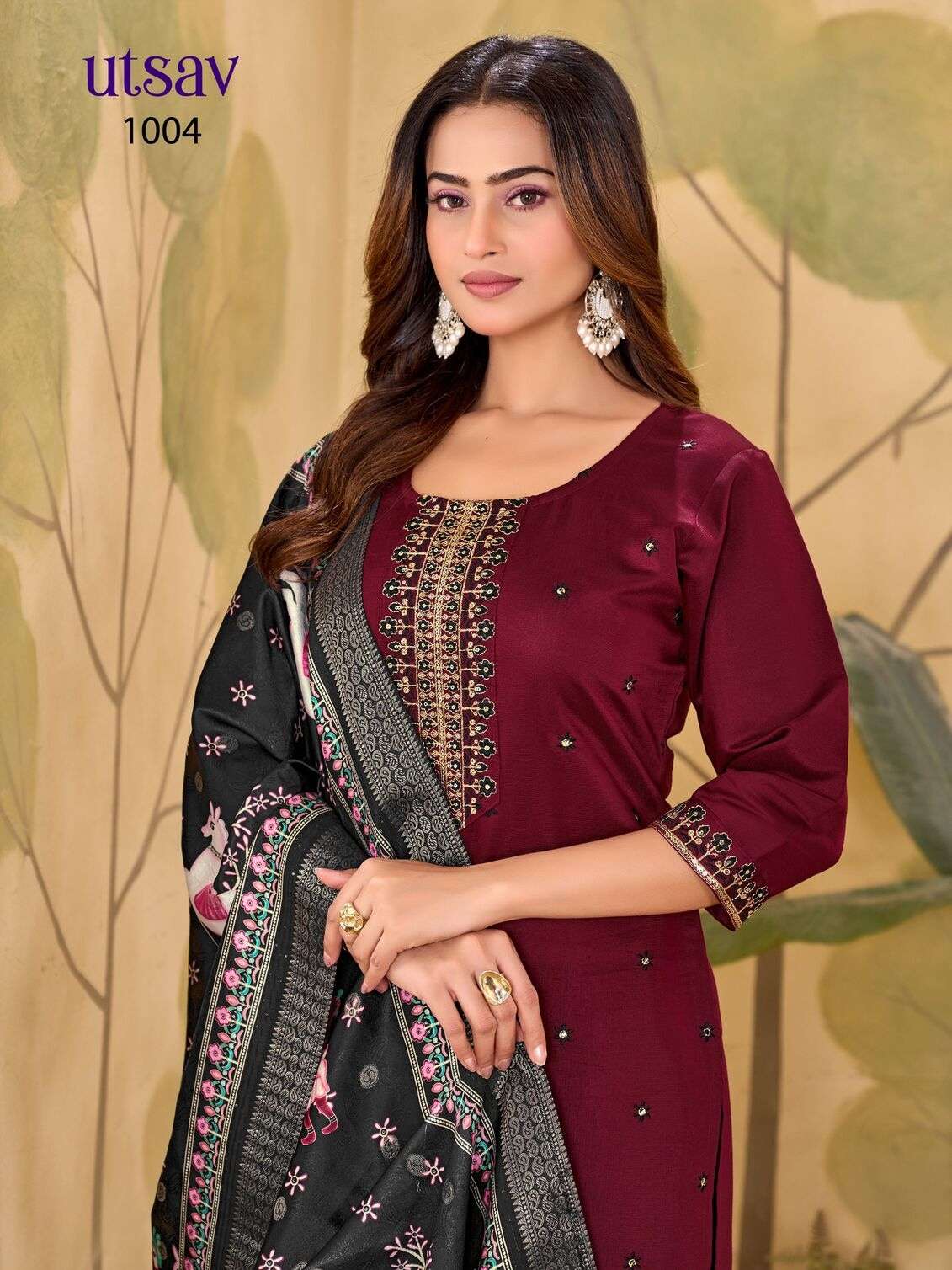 UTSAV BY TEXOFAB IN GADHWAL SILK WITH HEAVY EMBROIDERY & SEQUENCE WORK