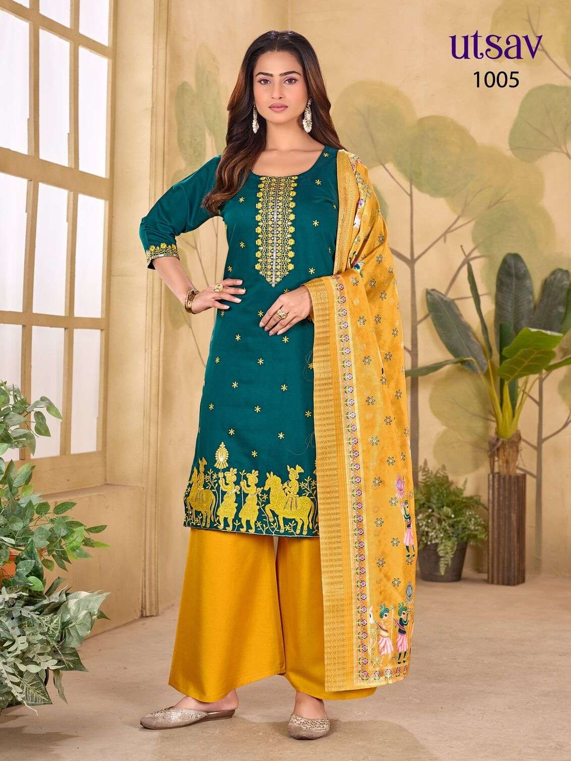 UTSAV BY TEXOFAB IN GADHWAL SILK WITH HEAVY EMBROIDERY & SEQUENCE WORK