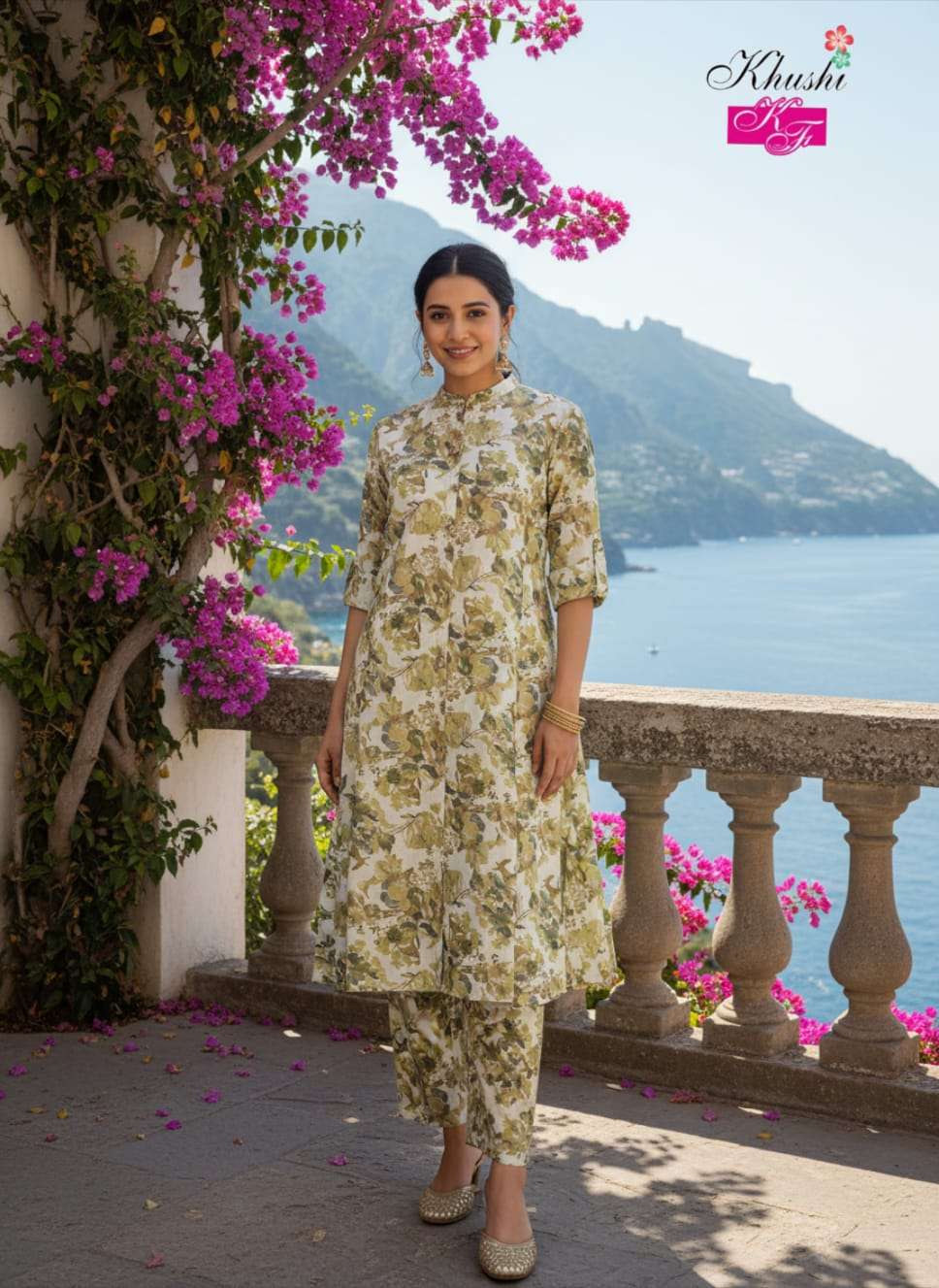 VOL-4 BY KHUSHI FASHION IN MULL CHANDRI PRINT WITH ALINE PRINCESS CUT COORD SET 