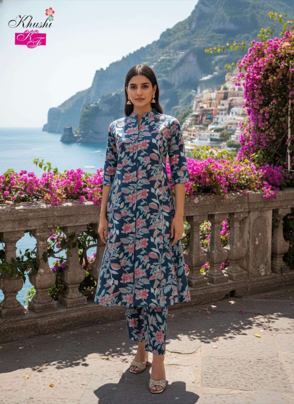 VOL-4 BY KHUSHI FASHION IN MULL CHANDRI PRINT WITH ALINE PRINCESS CUT COORD SET 