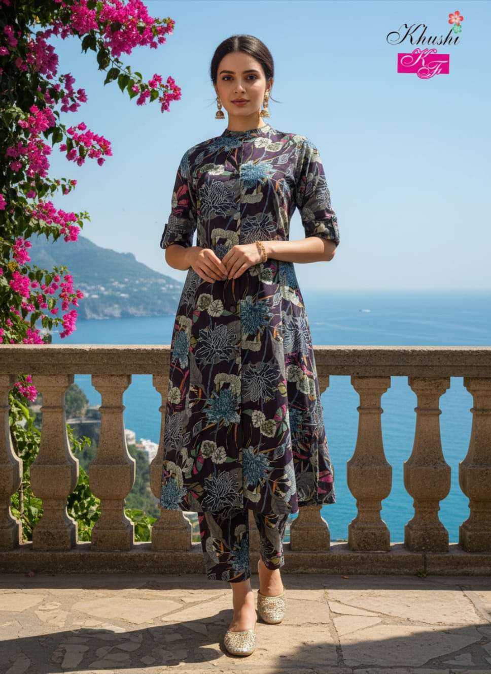 VOL-4 BY KHUSHI FASHION IN MULL CHANDRI PRINT WITH ALINE PRINCESS CUT COORD SET 