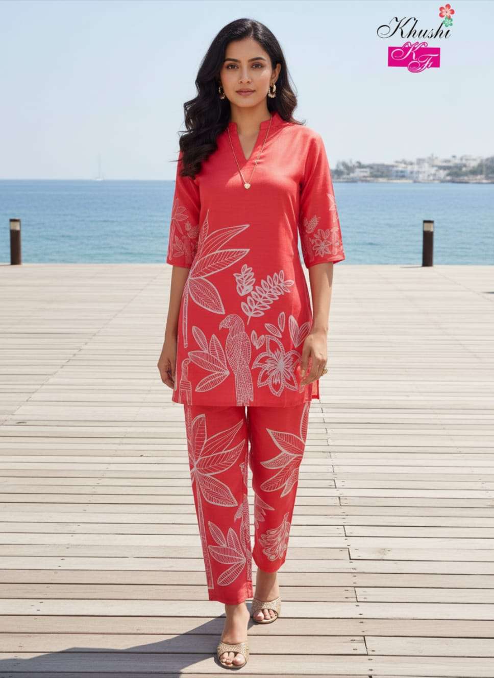 VOL-5 BY KHUSHI FASHION IN DIGITAL VERTICAN PRINT COMBO COORD SET 