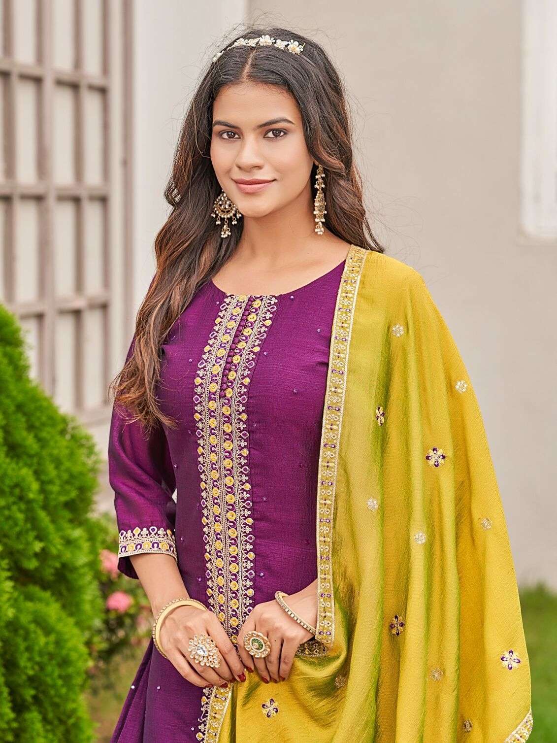 YUVIKA BY AANCHI IN VICHITRA SILK WITH CONTRAST FANCY DUPATTA WORK