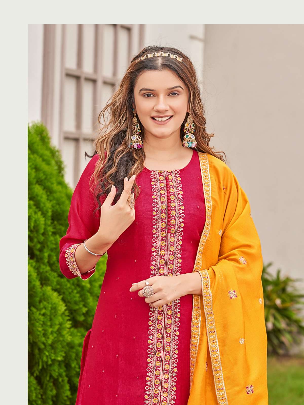 YUVIKA BY AANCHI IN VICHITRA SILK WITH CONTRAST FANCY DUPATTA WORK