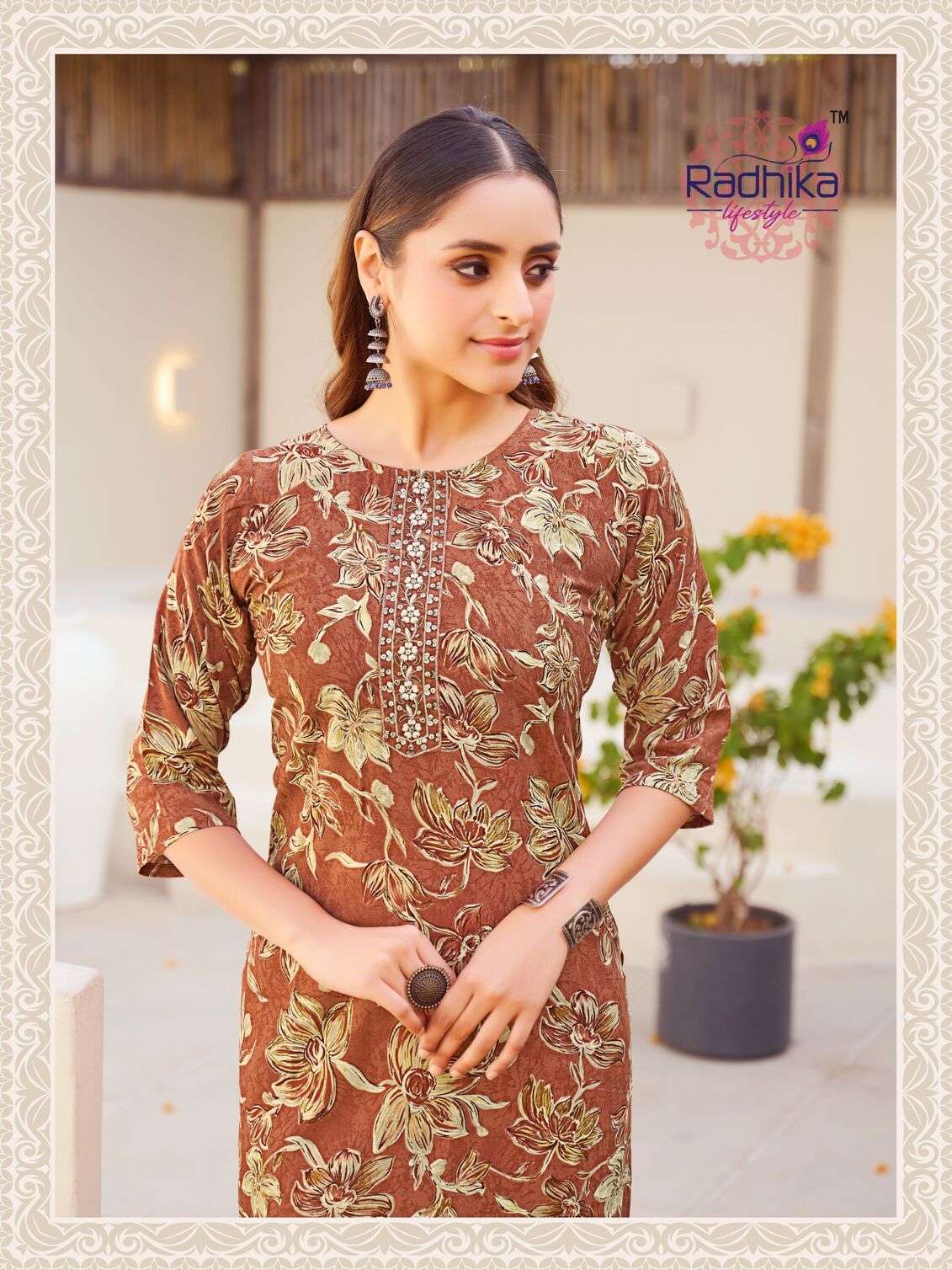 ALISHA VOL-5 BY RADHIKA LIFESTYLE IN LIVA REYON PRINT WITH BANDHANI PRINT & WORK 