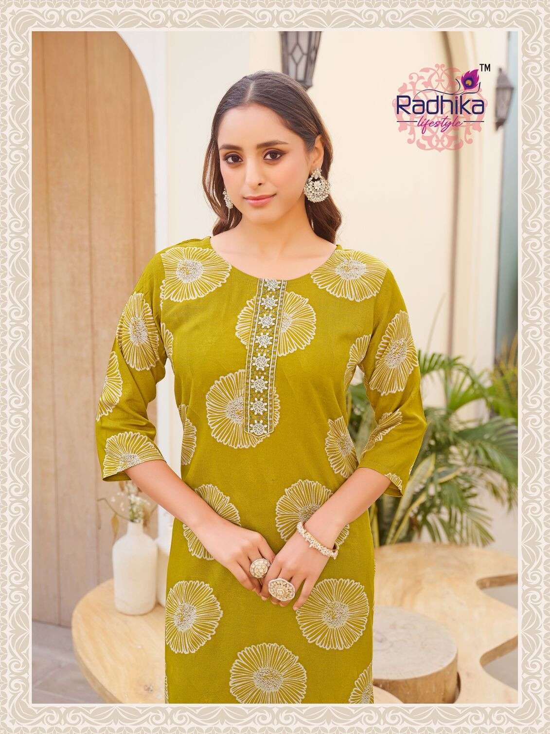 ALISHA VOL-5 BY RADHIKA LIFESTYLE IN LIVA REYON PRINT WITH BANDHANI PRINT & WORK 