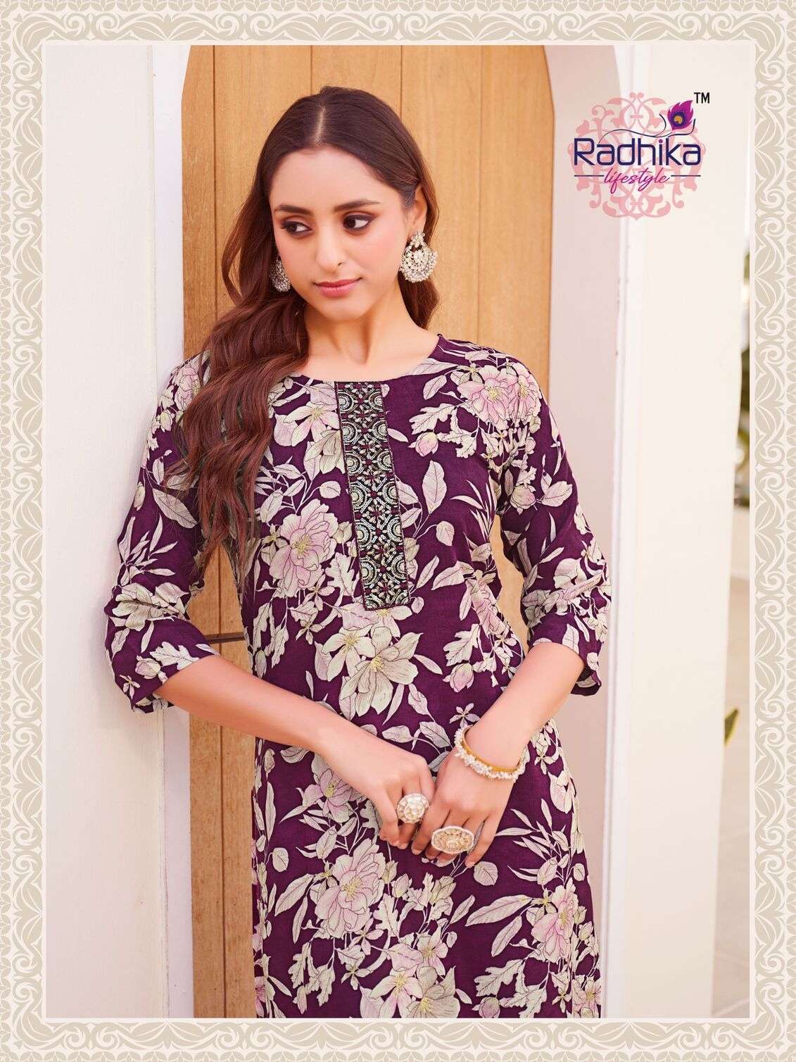 ALISHA VOL-5 BY RADHIKA LIFESTYLE IN LIVA REYON PRINT WITH BANDHANI PRINT & WORK 