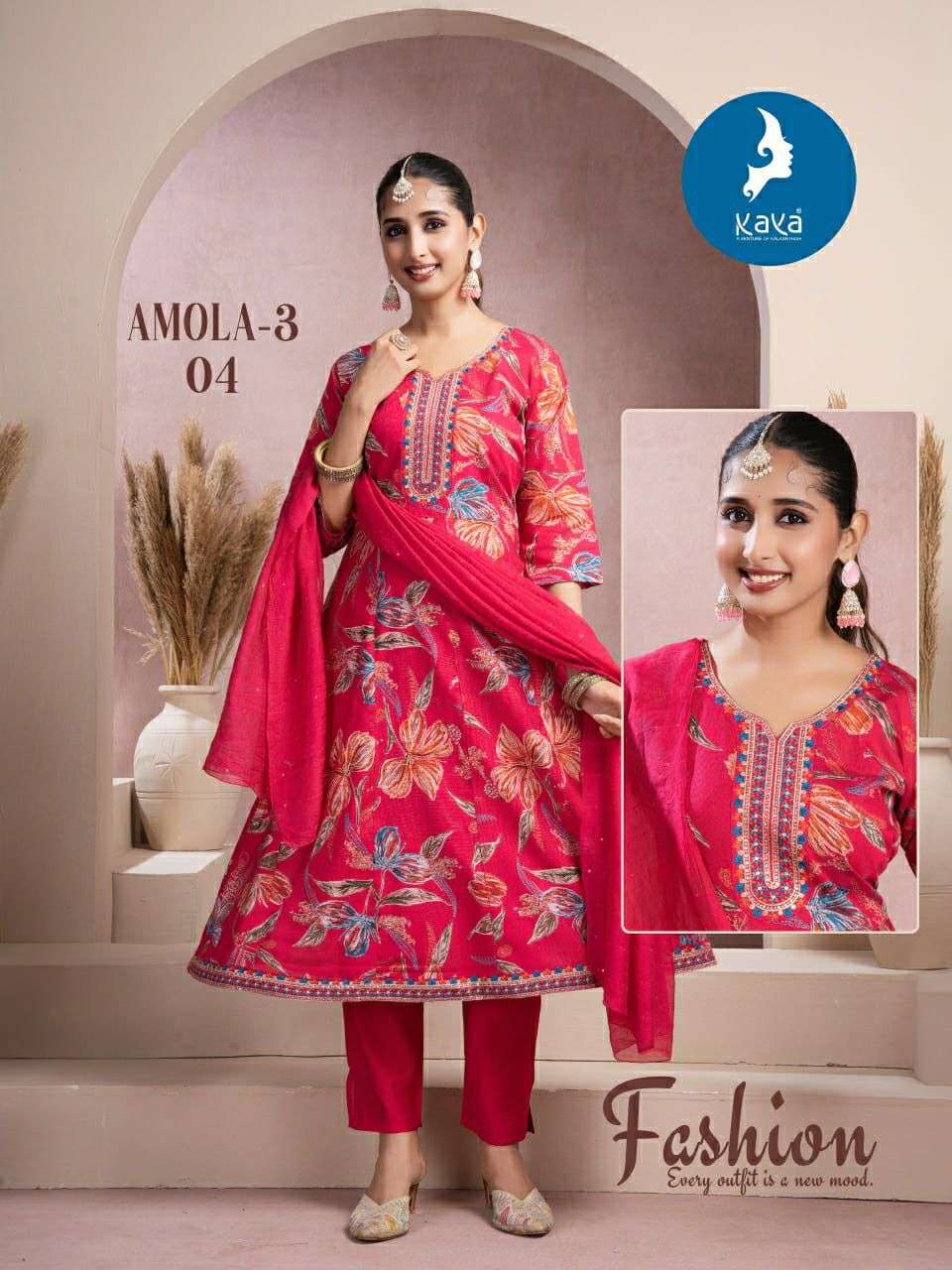 AMOLA VOL-3 BY KAYA KURTI IN VATICAN FOIL PRINT 3 PIECE CONCEPT IN ANARKALI STYLE 