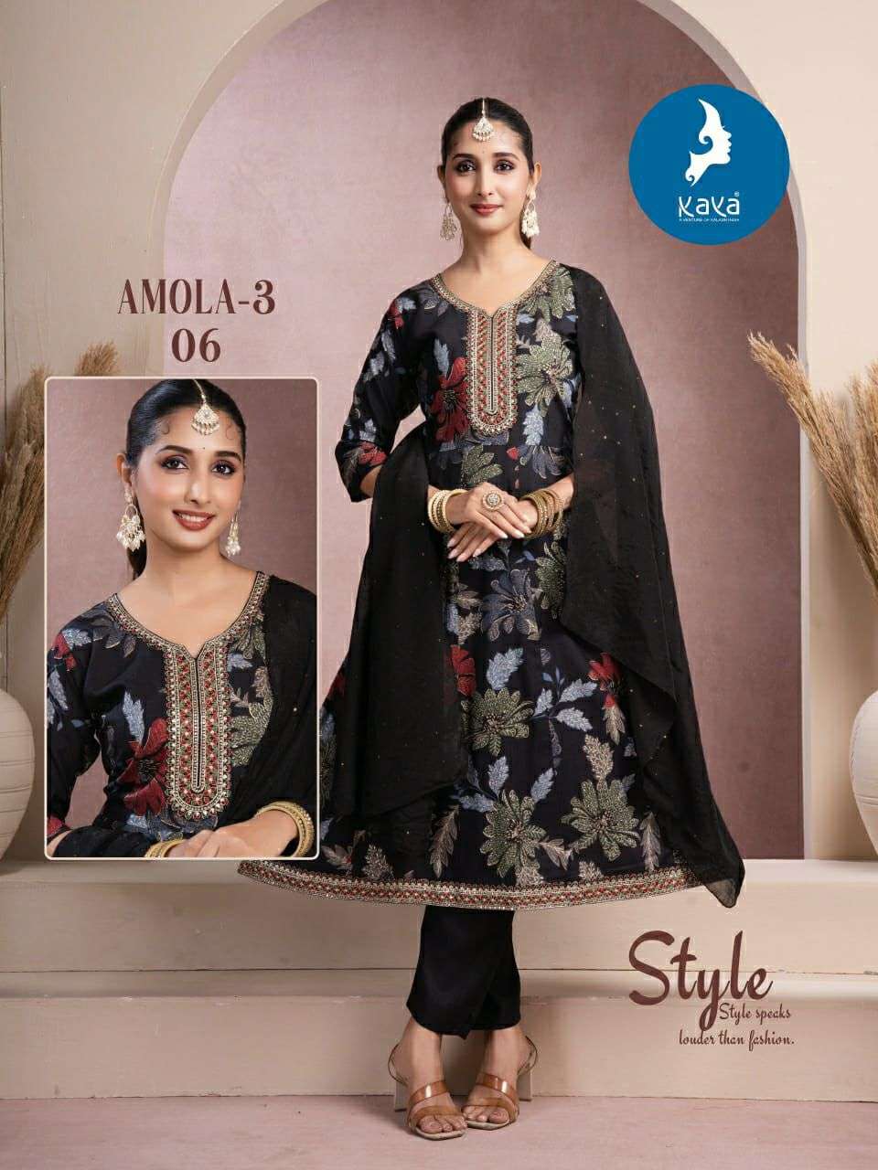 AMOLA VOL-3 BY KAYA KURTI IN VATICAN FOIL PRINT 3 PIECE CONCEPT IN ANARKALI STYLE 