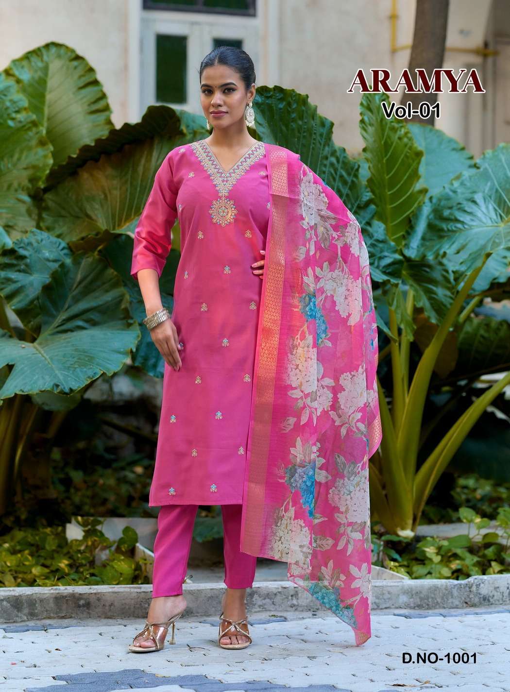 ARAMYA BY DIYA TRENDS IN ROMAN SILK WITH ALLOVER FANCY EMBROIDERY WORK 