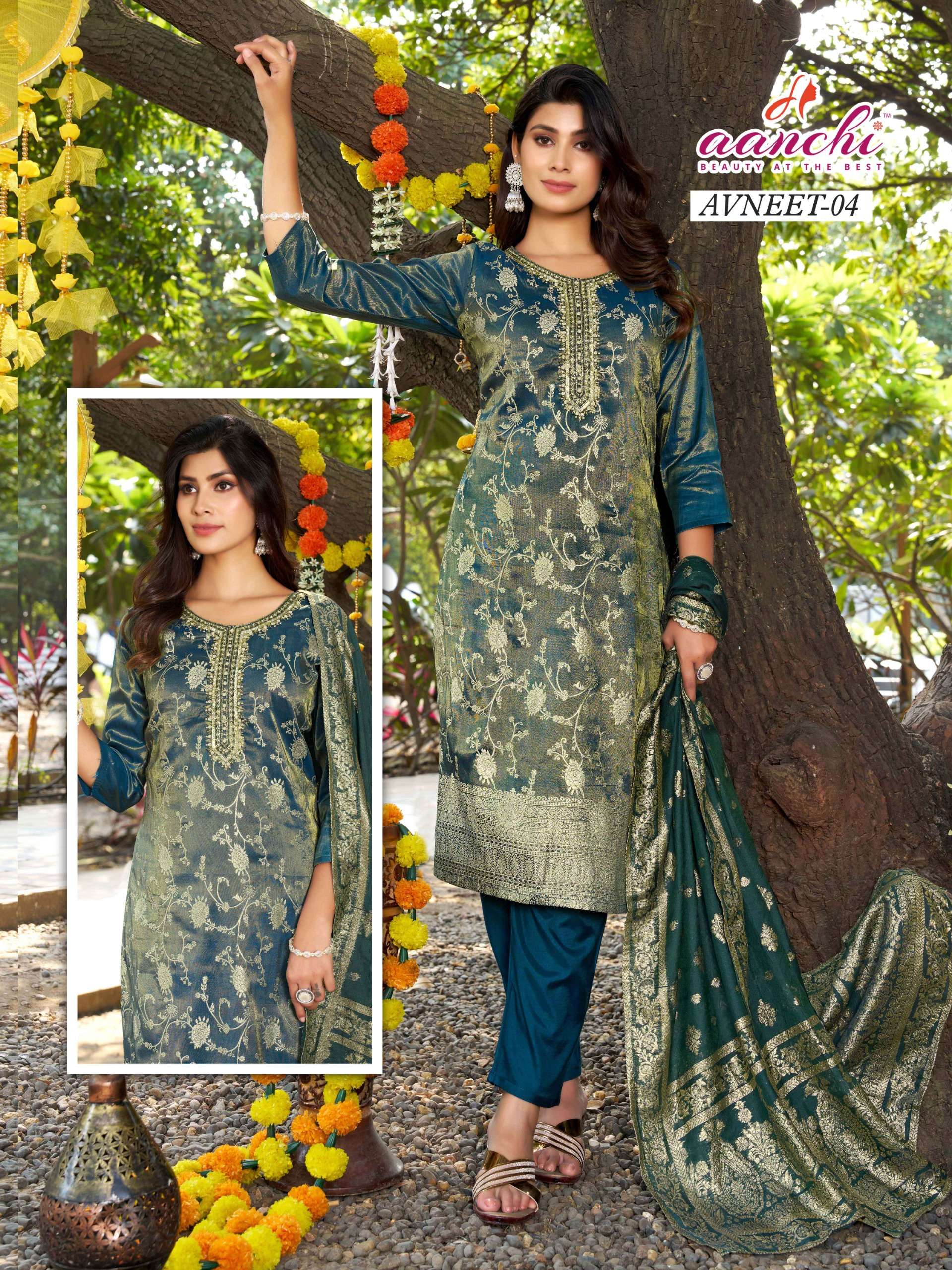 AVNEET BY AANCHI IN PURE SILK JACQUARD BUTTI WITH FANCY JACQUARD DUPATTA