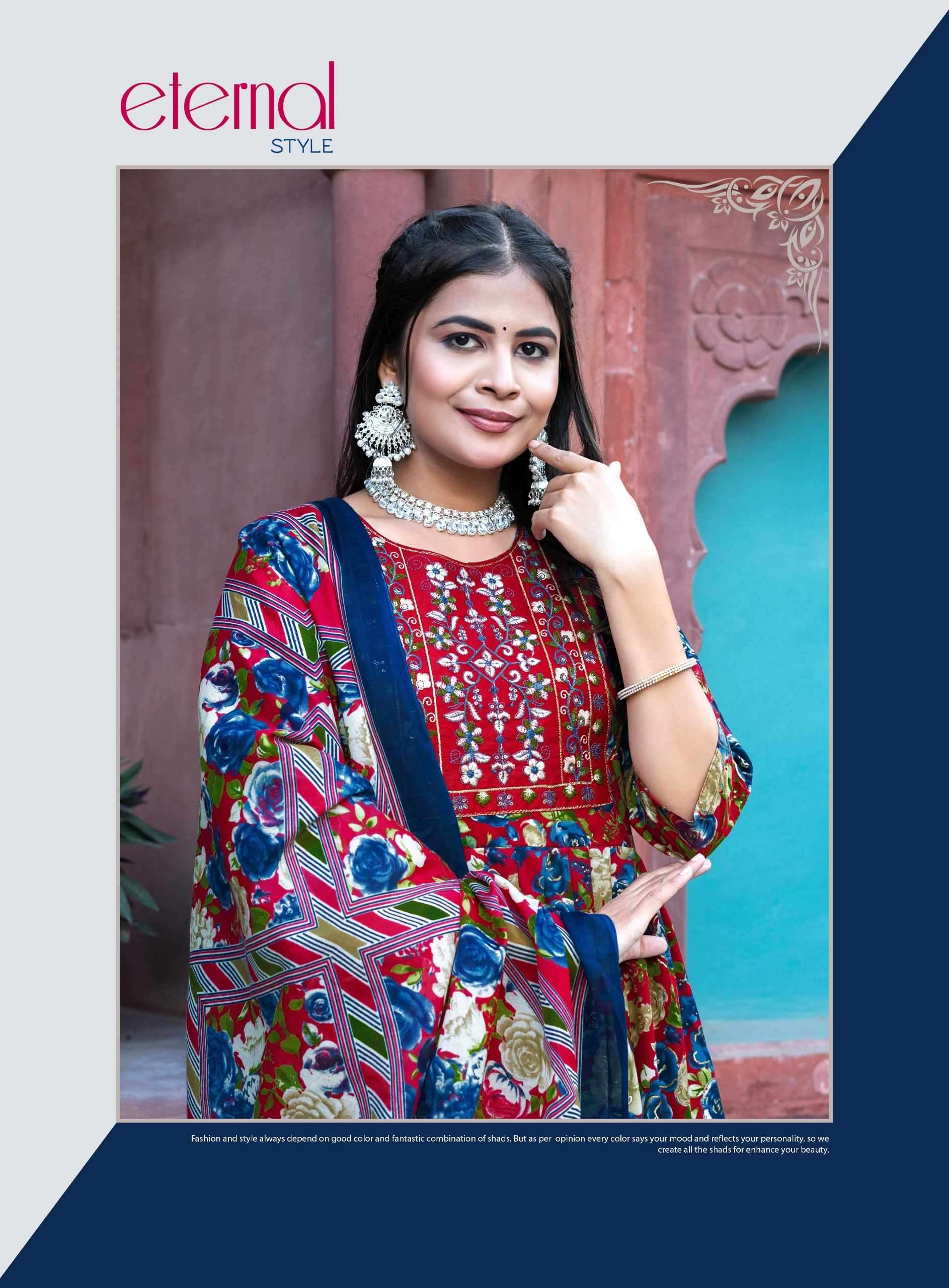 AYESHA VOL-1 BY ERRAHA IN PREMIUM COTTON FOIL PRINT TOP WITH EMBROIDERY & POCKET 