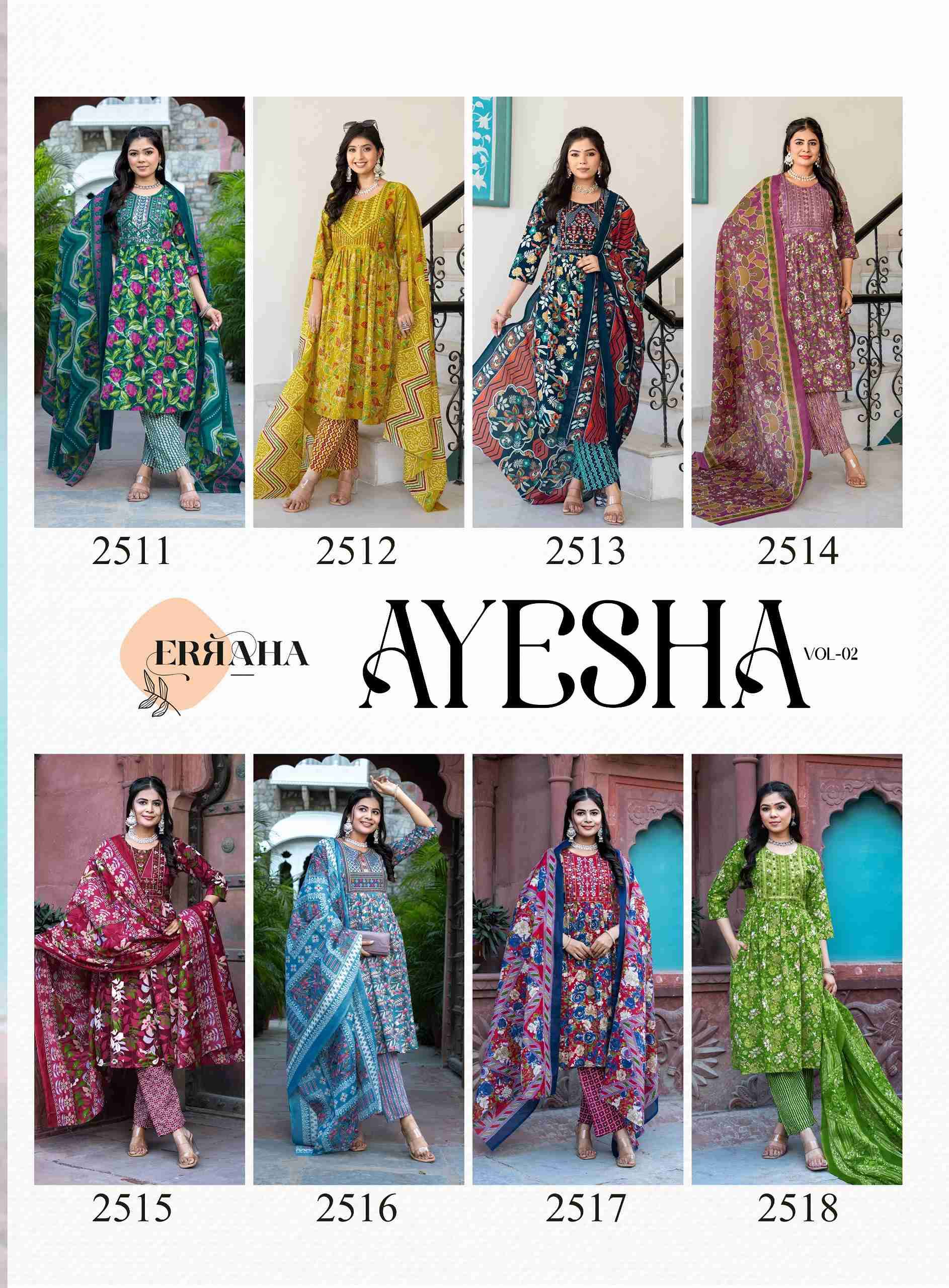 AYESHA VOL-1 BY ERRAHA IN PREMIUM COTTON FOIL PRINT TOP WITH EMBROIDERY & POCKET 
