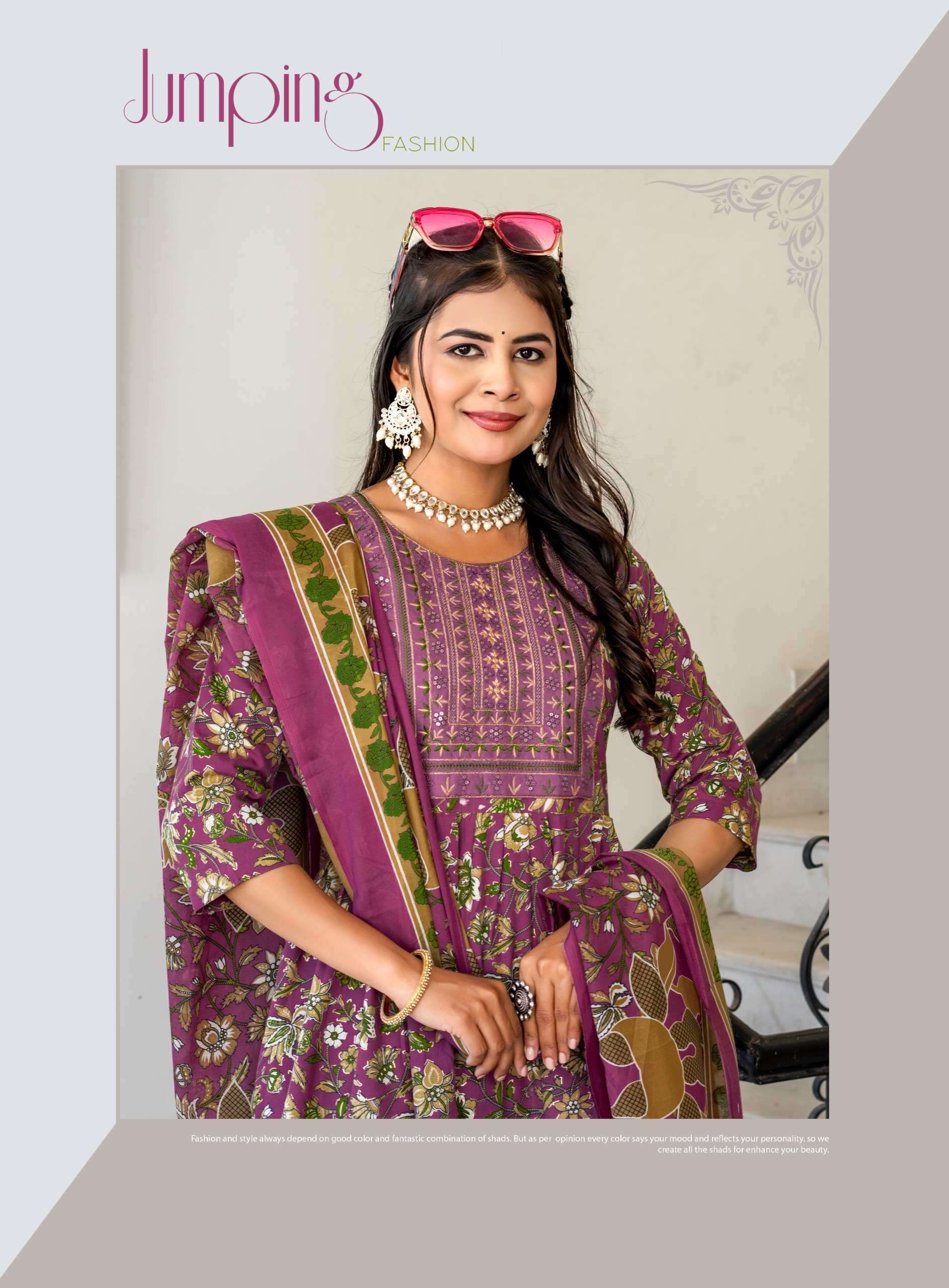 AYESHA VOL-1 BY ERRAHA IN PREMIUM COTTON FOIL PRINT TOP WITH EMBROIDERY & POCKET 