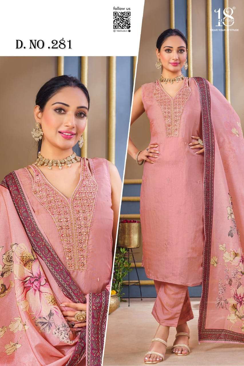 D.NO :- 281 BY 18 ATTITUDE IN VICHITRA SILK WITH HANDWORK COMBO PACK 