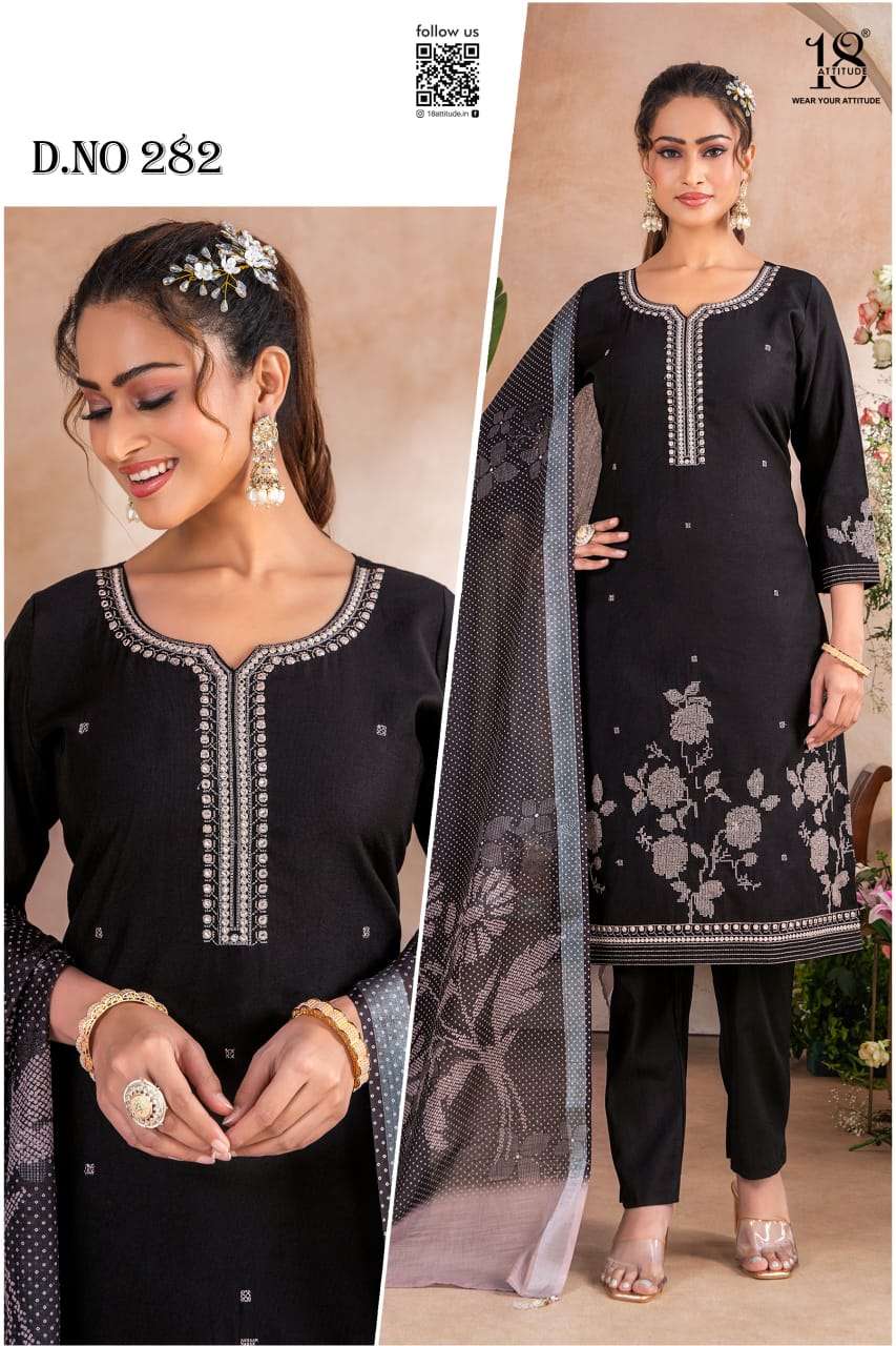 D.NO :- 282 BY 18 ATTITUDE IN VICHITRA SILK WITH HANDWORK COMBO PACK 