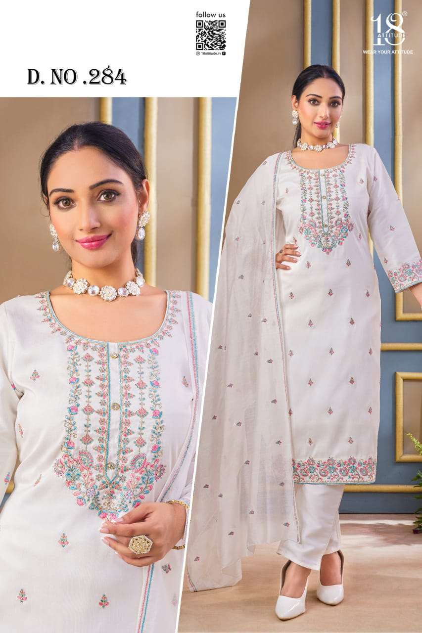 D.NO :- 284 BY 18 ATTITUDE IN VICHITRA SILK WITH HANDWORK COMBO PACK 