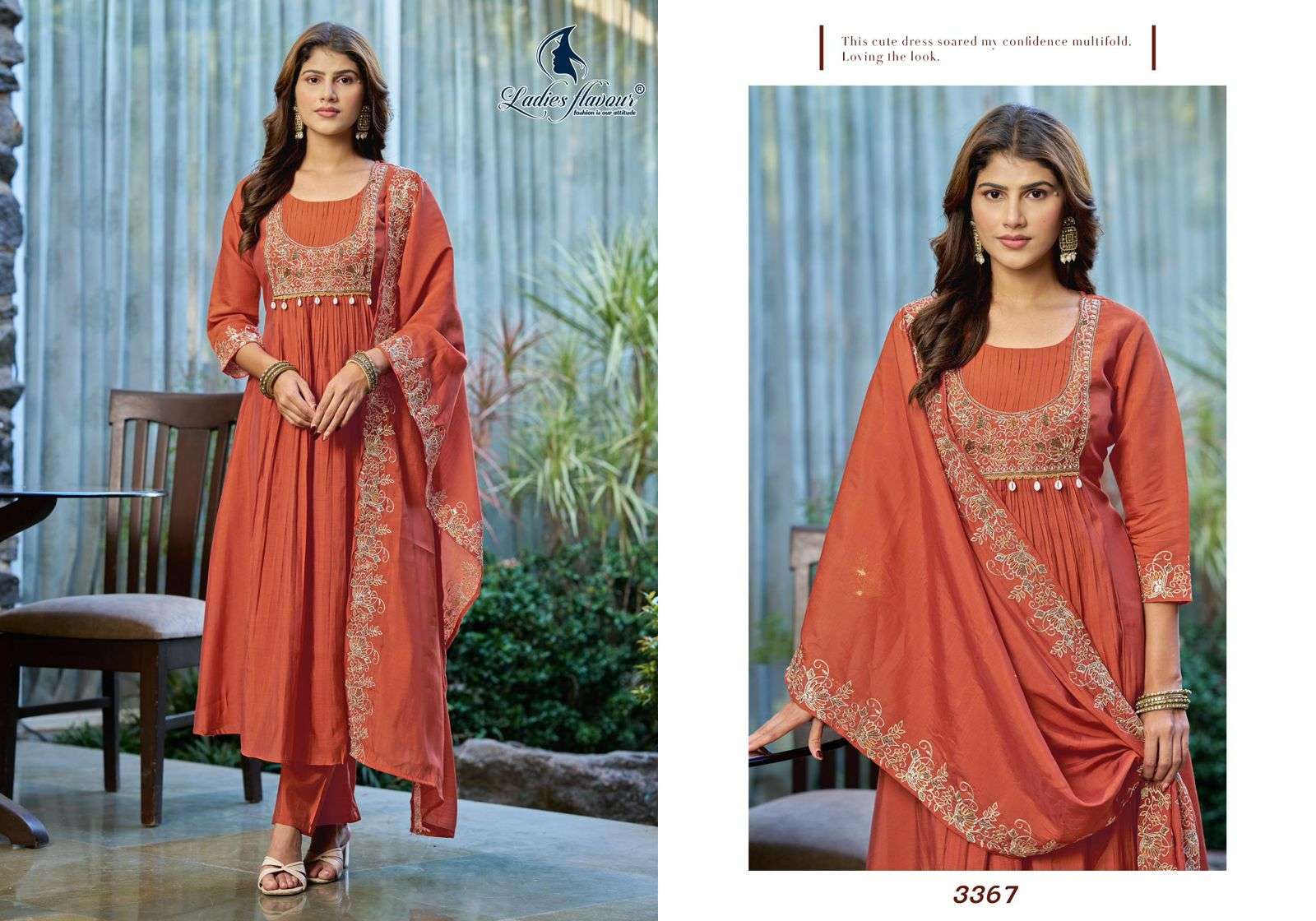 D.NO :- 3365 TO 3370 BY LADIES FLAVOUR IN MULL CHANDERI WITH HANDWORK & COTTON INNER 