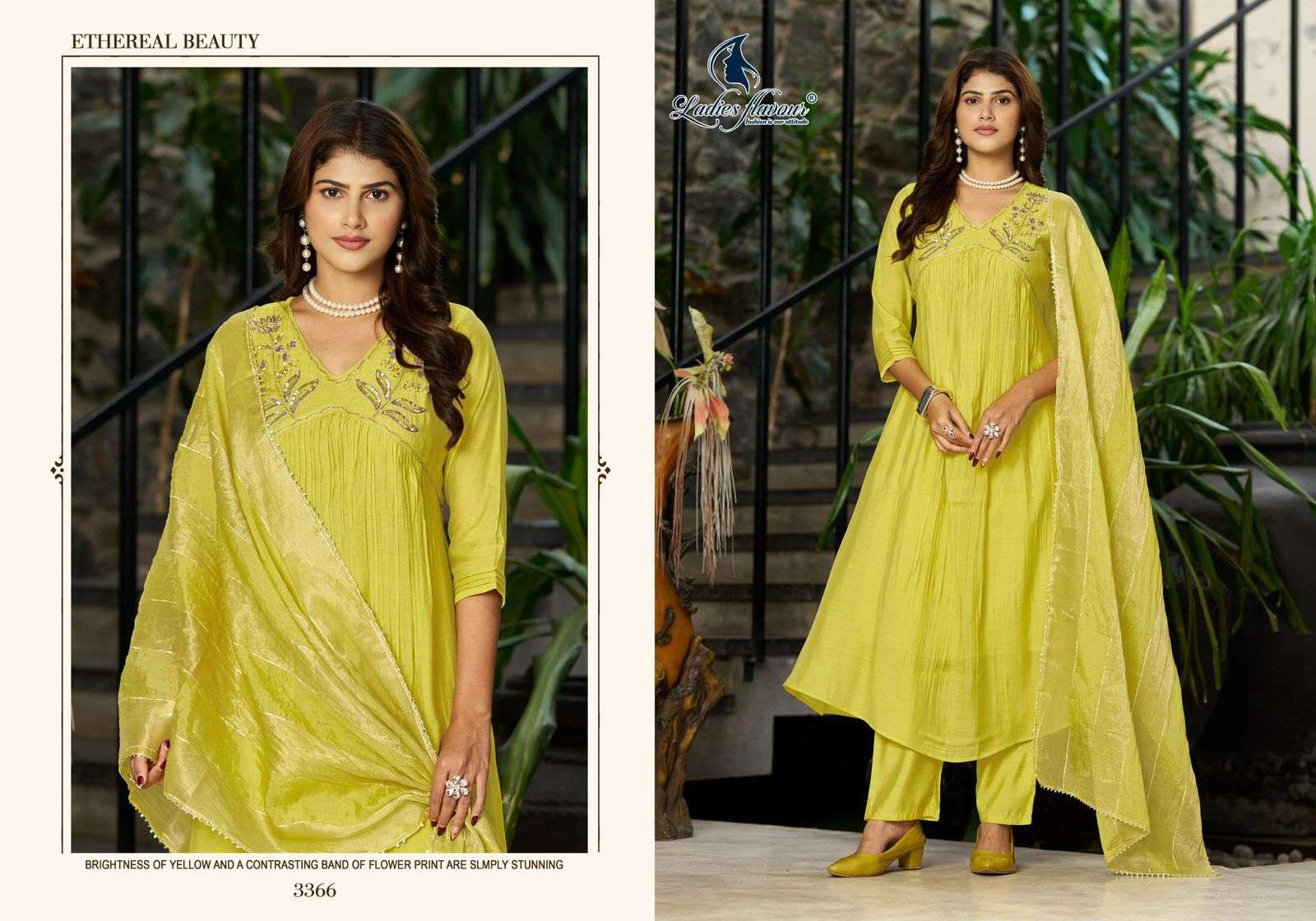 D.NO :- 3365 TO 3370 BY LADIES FLAVOUR IN MULL CHANDERI WITH HANDWORK & COTTON INNER 