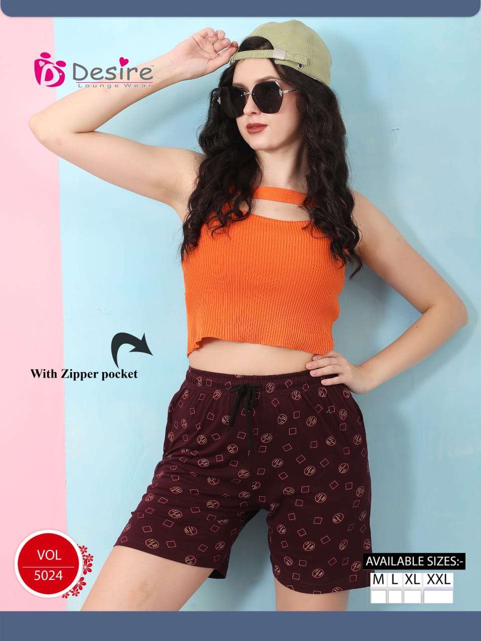 D.NO :- 5024 BY DESIRE PREMIUM SERIES TRIPLE POCKET SHORT ONLY 