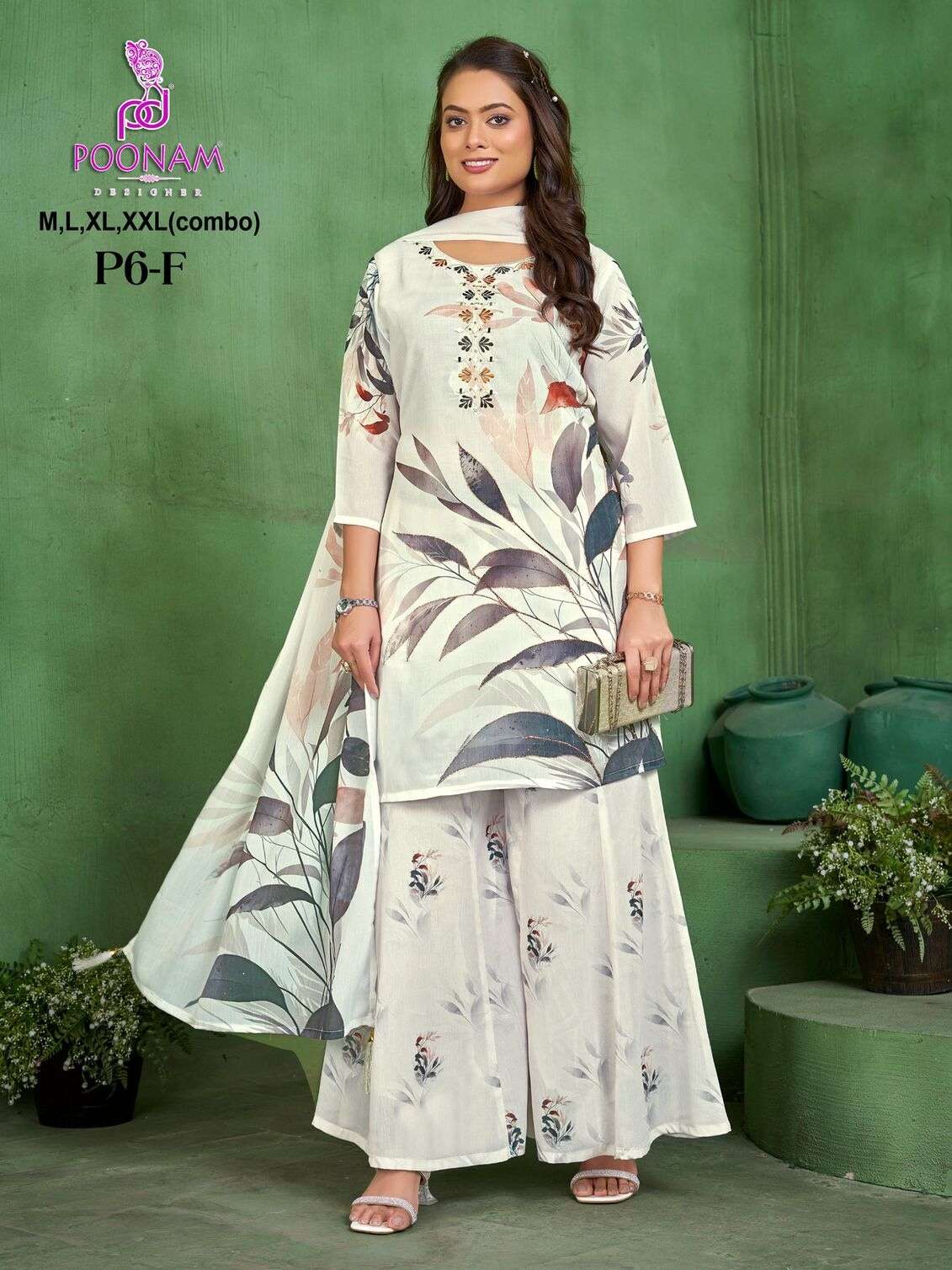 D.NO :- P6 BY POONAM DESIGNER IN PURE GEORGETTE DIGITAL PRINT WITH FRONT SIDE HANDWORK 