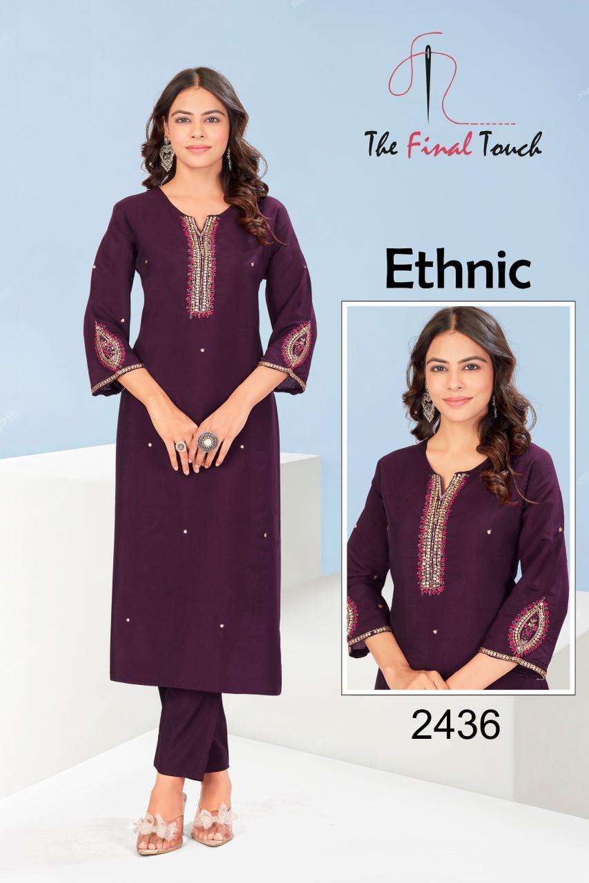 ETHNIC BY THE FINAL TOUCH IN ROMAN SILK WITH HANDWORK LATEST CO-ORD SET 