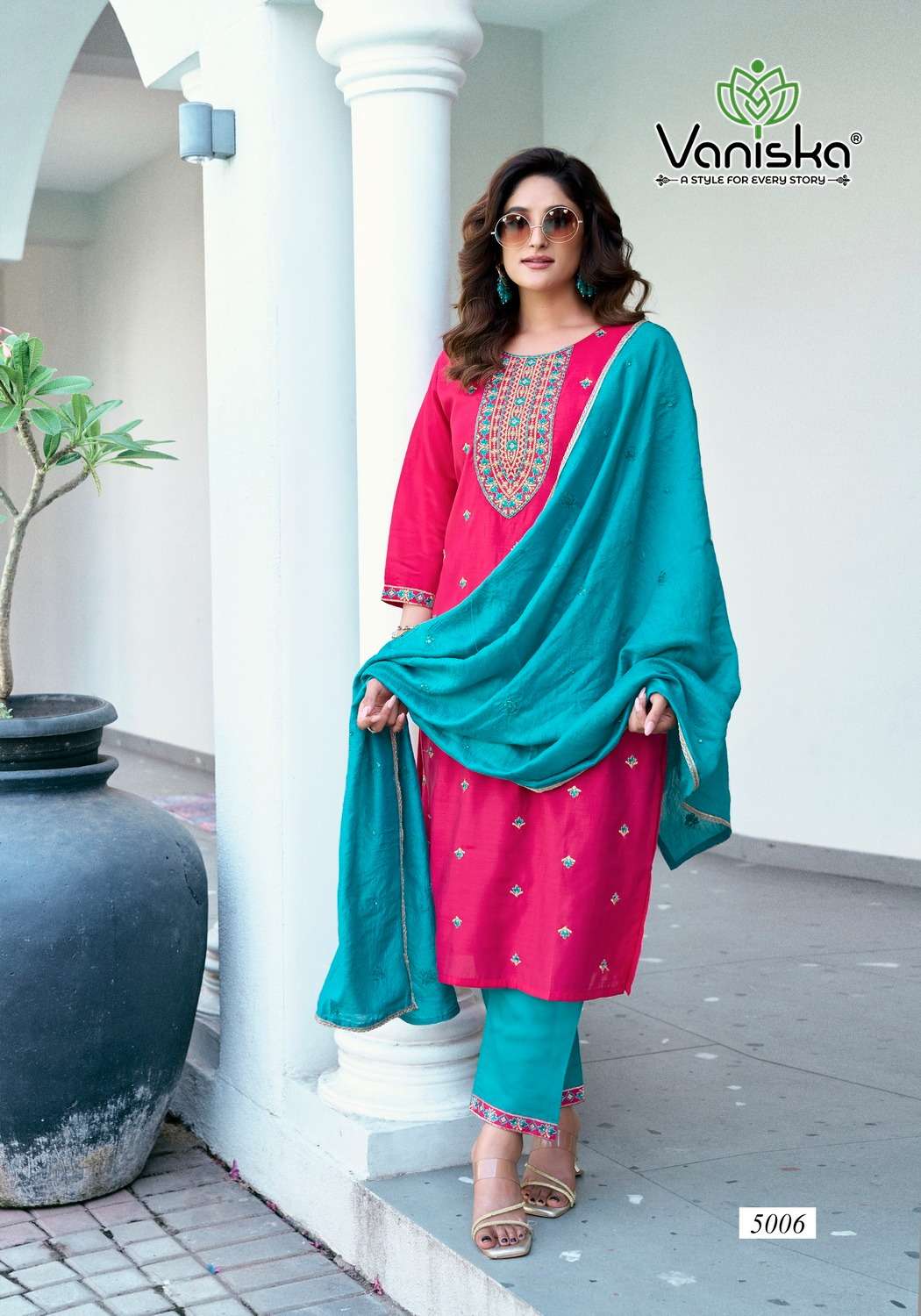 FIZA VOL.5 BY VANISKA FASHION IN ROMAN SILK KURTI WITH EMBROIDERY SEQUINCE WORK