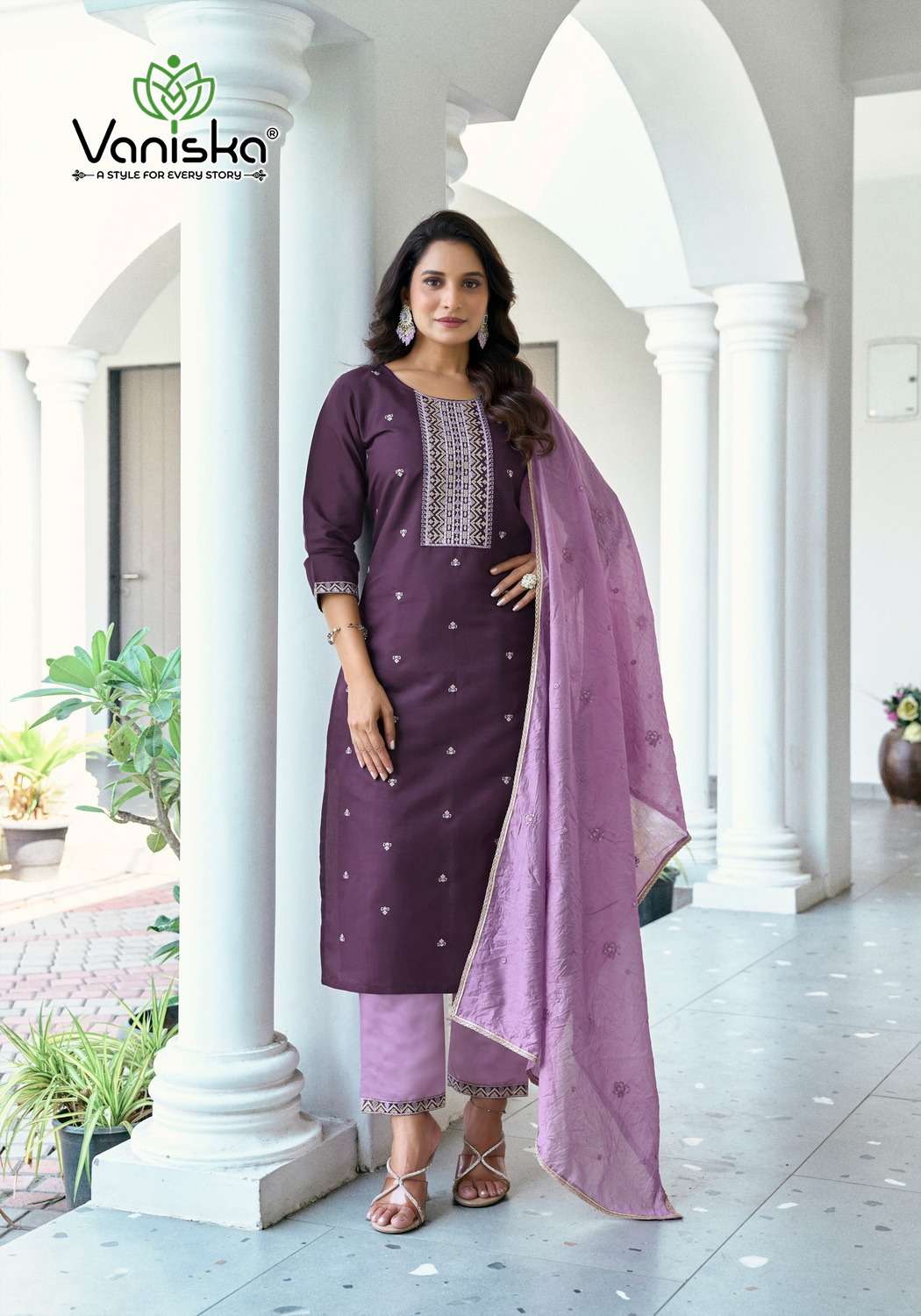 FIZA VOL.5 BY VANISKA FASHION IN ROMAN SILK KURTI WITH EMBROIDERY SEQUINCE WORK