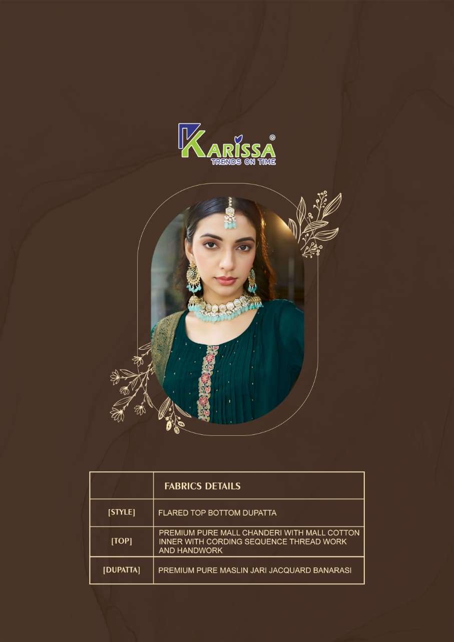 GITANJALI BY KARISSA IN HEAVY VISCOSE MALL CHANDERI WITH FLARED TOP PANT AND DUPATTA