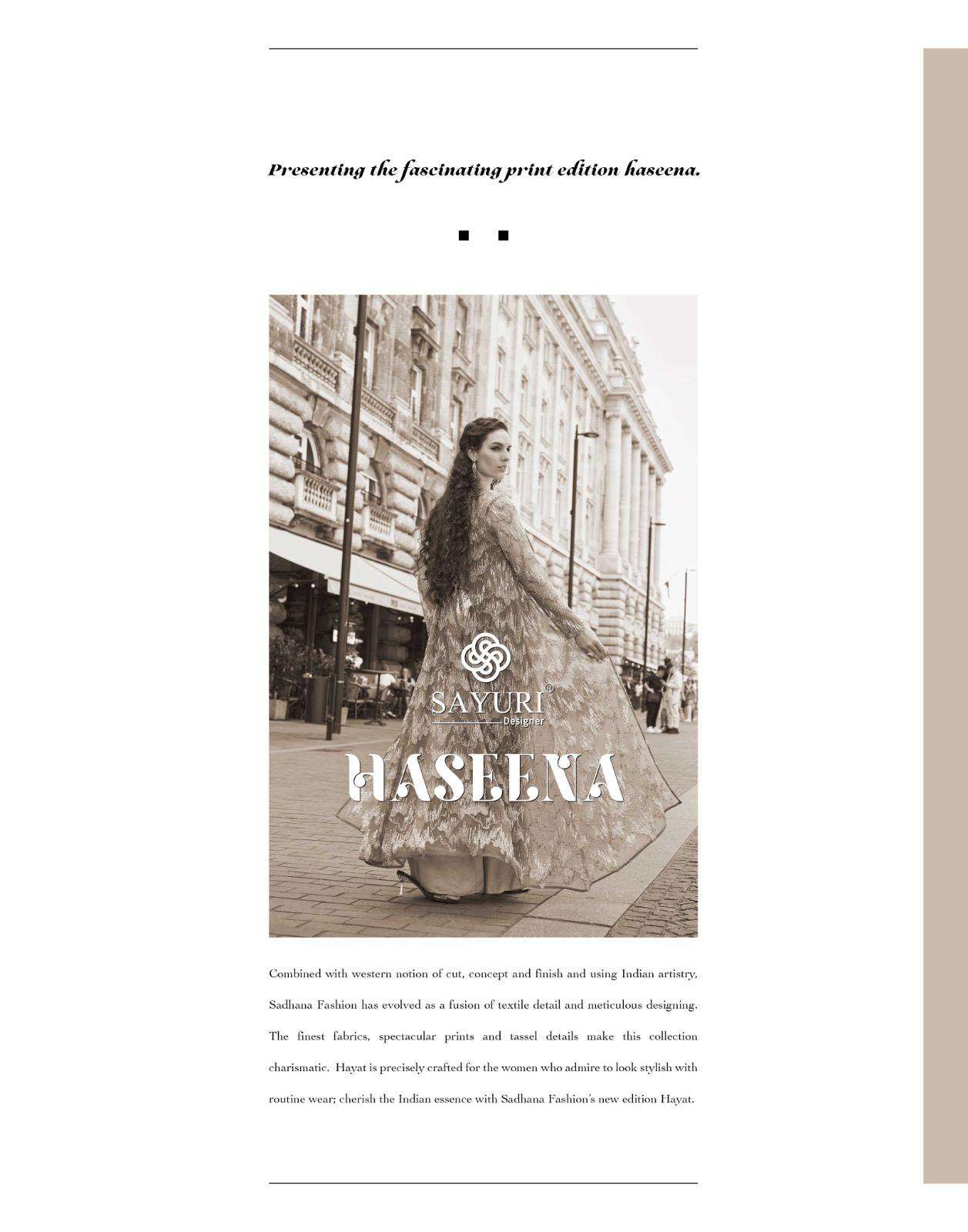 HASEENA BY SAYURI DESIGNER IN REAL FRENCH CREP SILK STYLISH DHOTI WITH BEADS EMBROIDERED WORK 