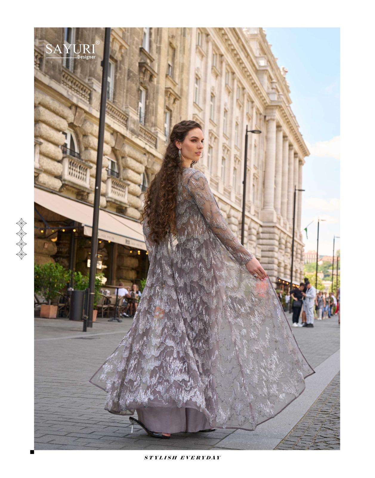 HASEENA BY SAYURI DESIGNER IN REAL FRENCH CREP SILK STYLISH DHOTI WITH BEADS EMBROIDERED WORK 