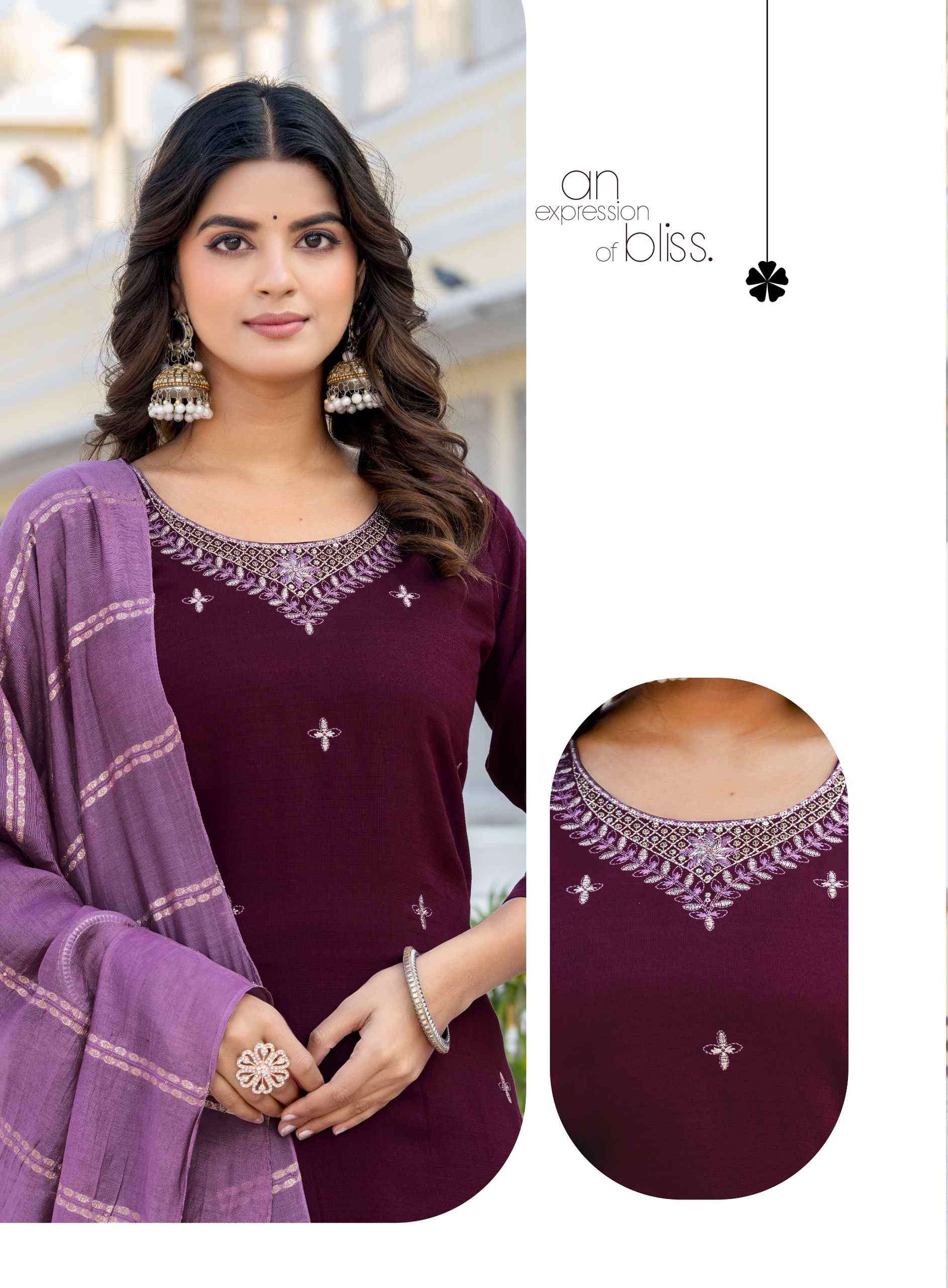 HEENA VOL-2 BY ERRAHA IN PREMIUM VATICAN FABRICS WITH UNIQUE EMBROIDERY IN NECK & ALL OVER BUTTA 