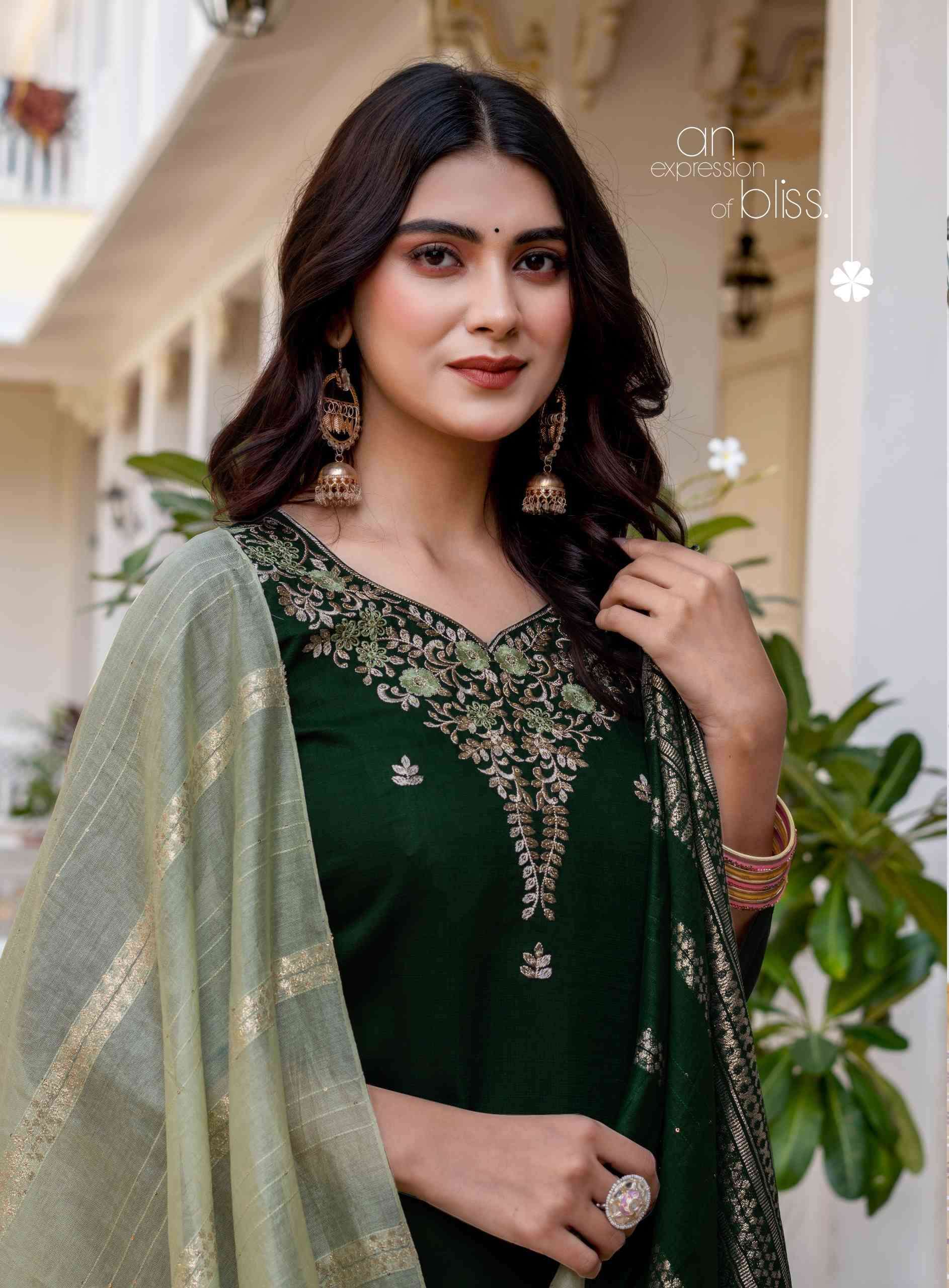 HEENA VOL-2 BY ERRAHA IN PREMIUM VATICAN FABRICS WITH UNIQUE EMBROIDERY IN NECK & ALL OVER BUTTA 