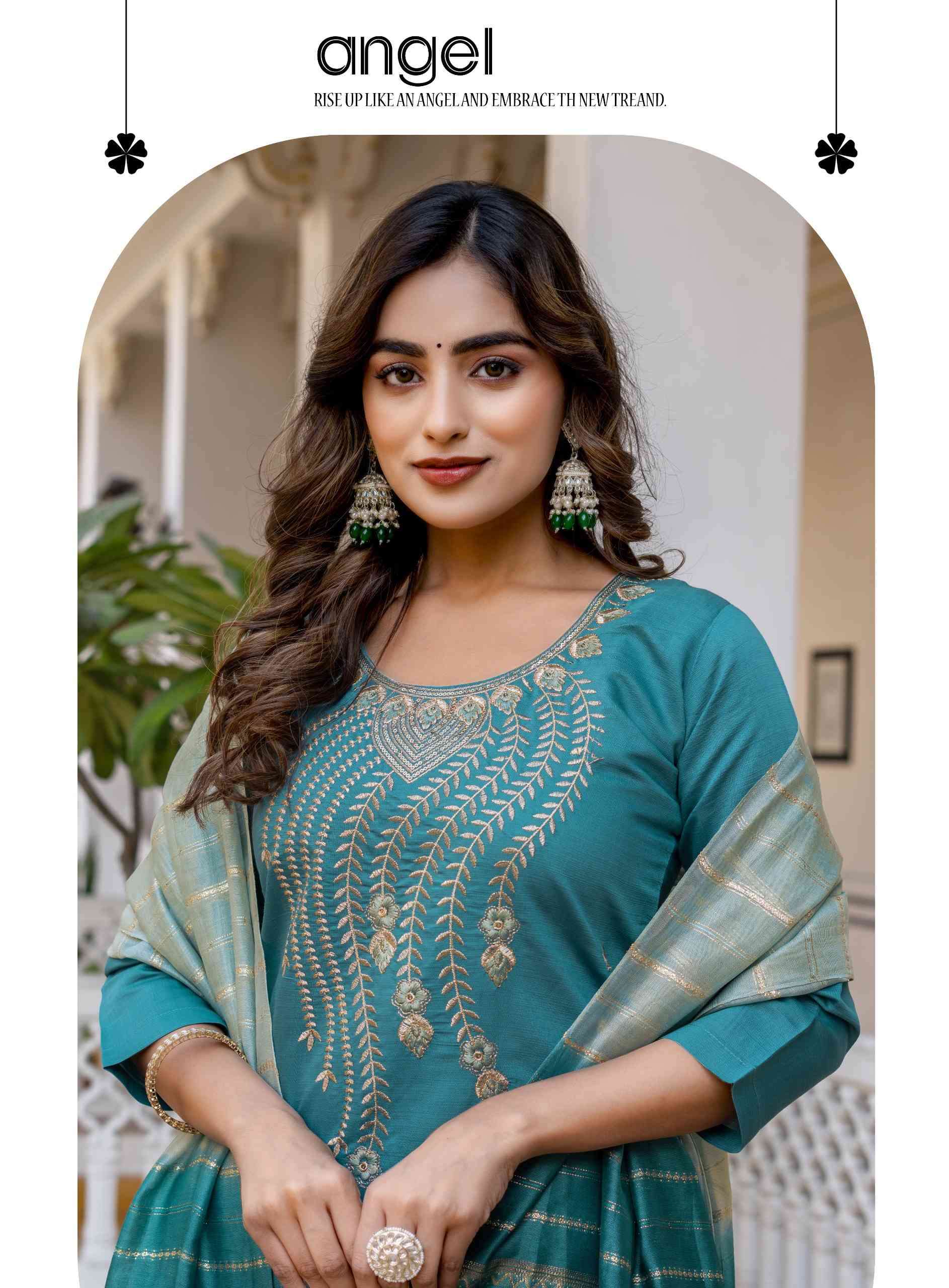 HEENA VOL-2 BY ERRAHA IN PREMIUM VATICAN FABRICS WITH UNIQUE EMBROIDERY IN NECK & ALL OVER BUTTA 