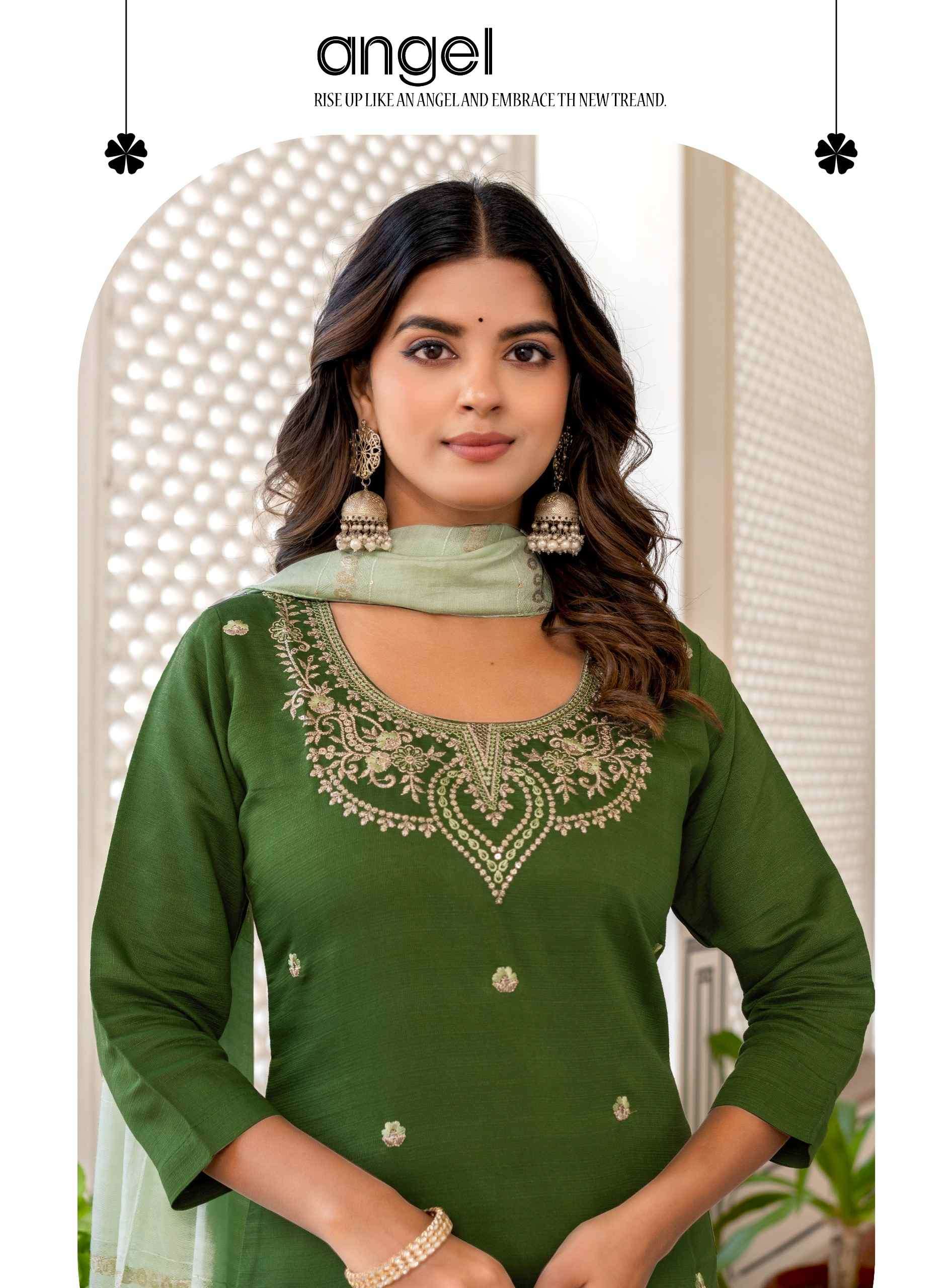 HEENA VOL-2 BY ERRAHA IN PREMIUM VATICAN FABRICS WITH UNIQUE EMBROIDERY IN NECK & ALL OVER BUTTA 