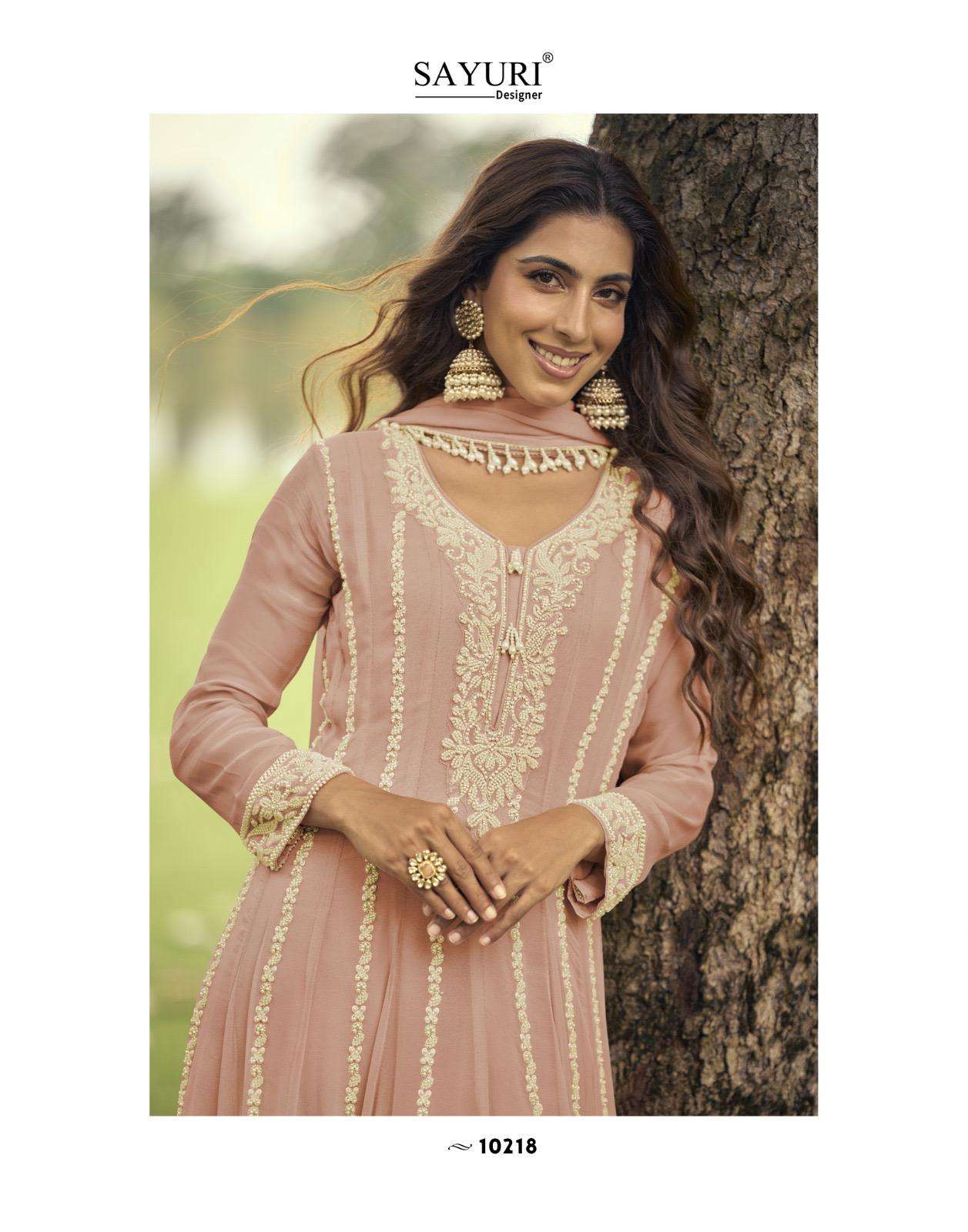 ISHIKA BY SAYURI DESIGNER IN REAL PREMIUM GEROGETTE WITH HEAVY EMBROIDERED BEADS WORK